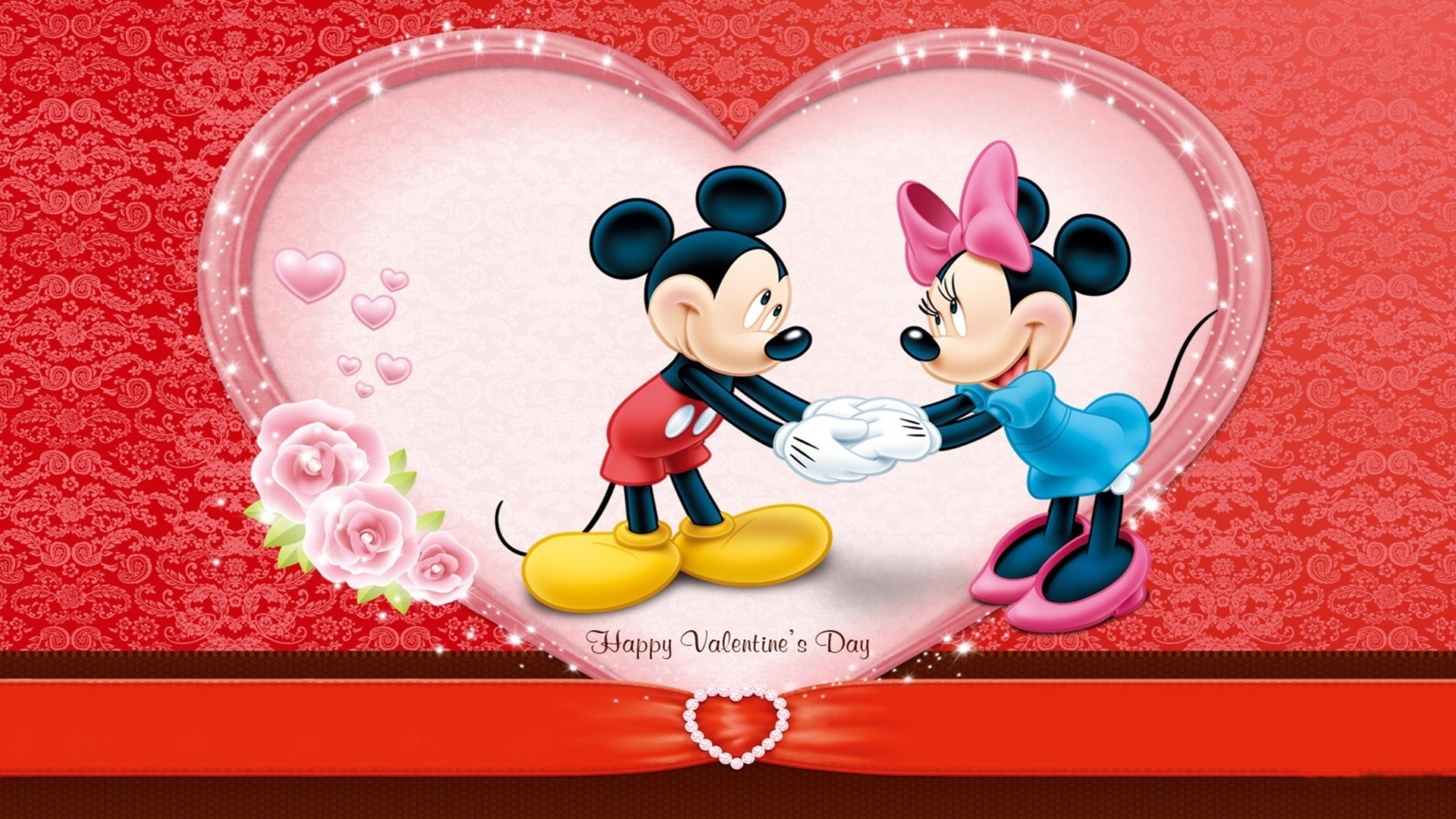 1920x1080 cute mickey wishes happy valentines day wallpaper Wallpaper with .