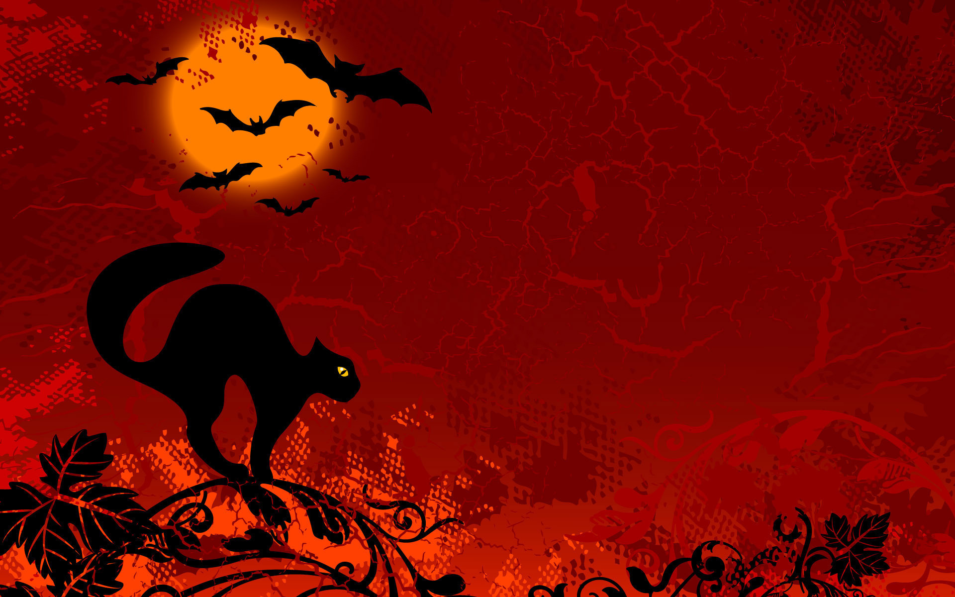 1920x1200 Halloween-Cats-Bats-Backgrounds