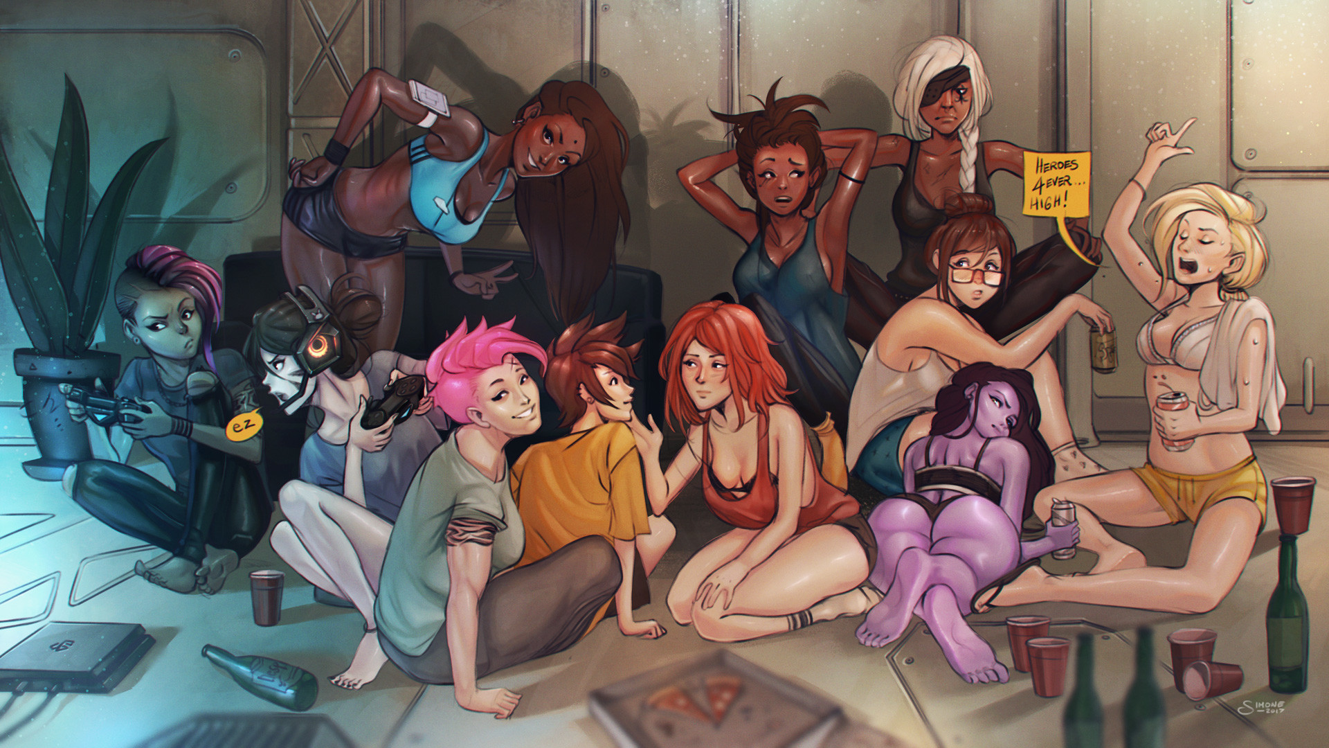 1920x1080 Overwatch Girl Party