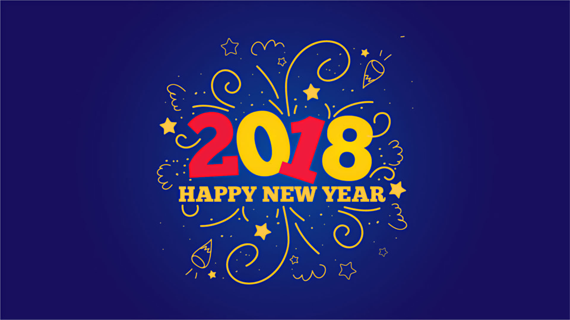 1920x1080 Simple New Year 2018 Wallpaper for Desktop
