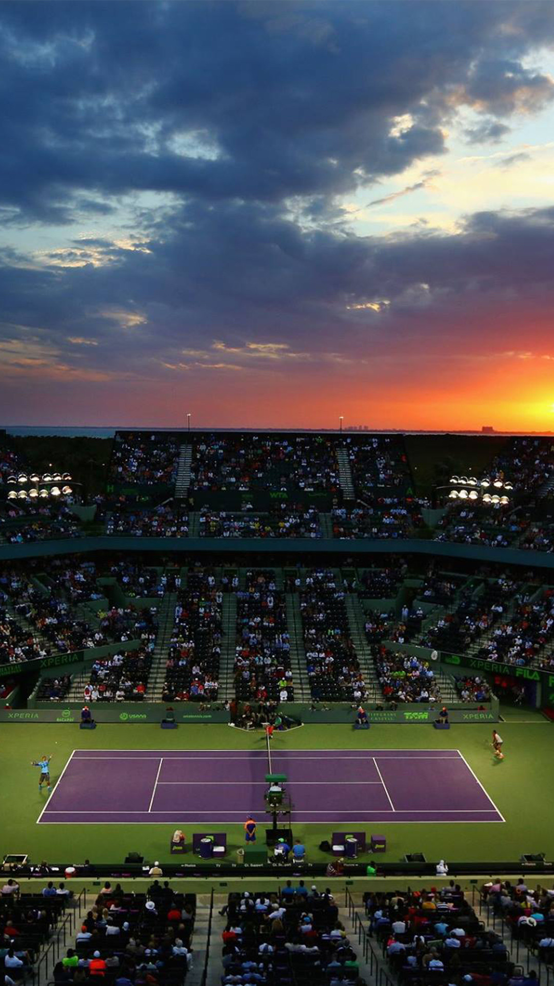1080x1920 Miami Open Tennis Court Sunset iPhone 7+ HD Wallpaper