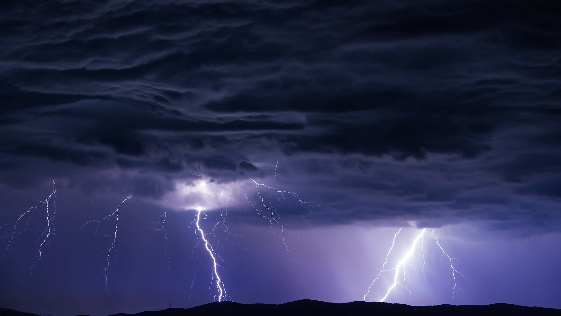 1920x1080 nature, Landscape, Clouds, Hill, Night, Storm, Lightning Wallpapers HD /  Desktop and Mobile Backgrounds