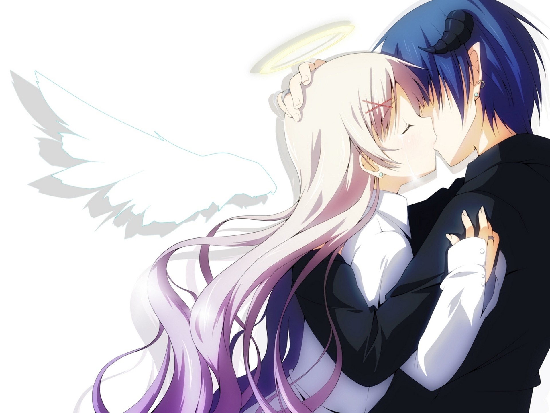 1920x1440 Anime Couple, Kissing, Romance