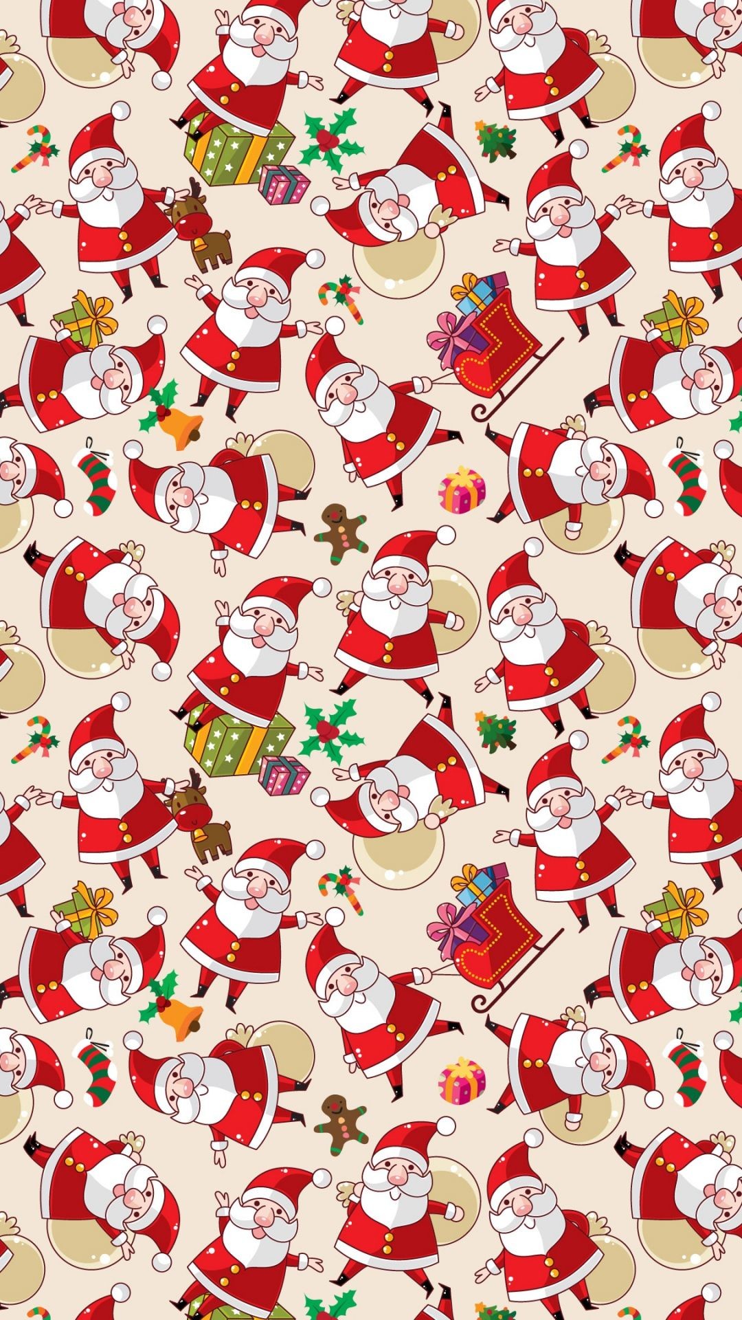 1080x1920 Santa Claus Pattern Texture Background #iPhone #6 #plus #wallpaper