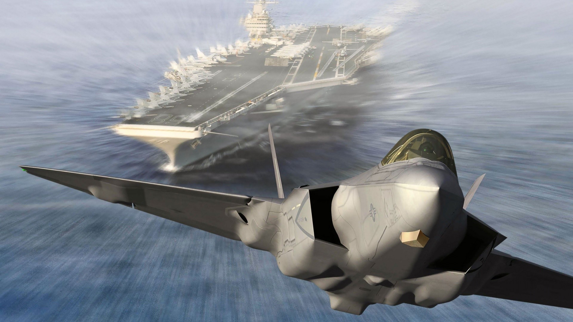 1920x1080 military cgi take off planes aircraft carriers lightning ii wallpaper –  Abstract and CG HD Desktop Wallpaper