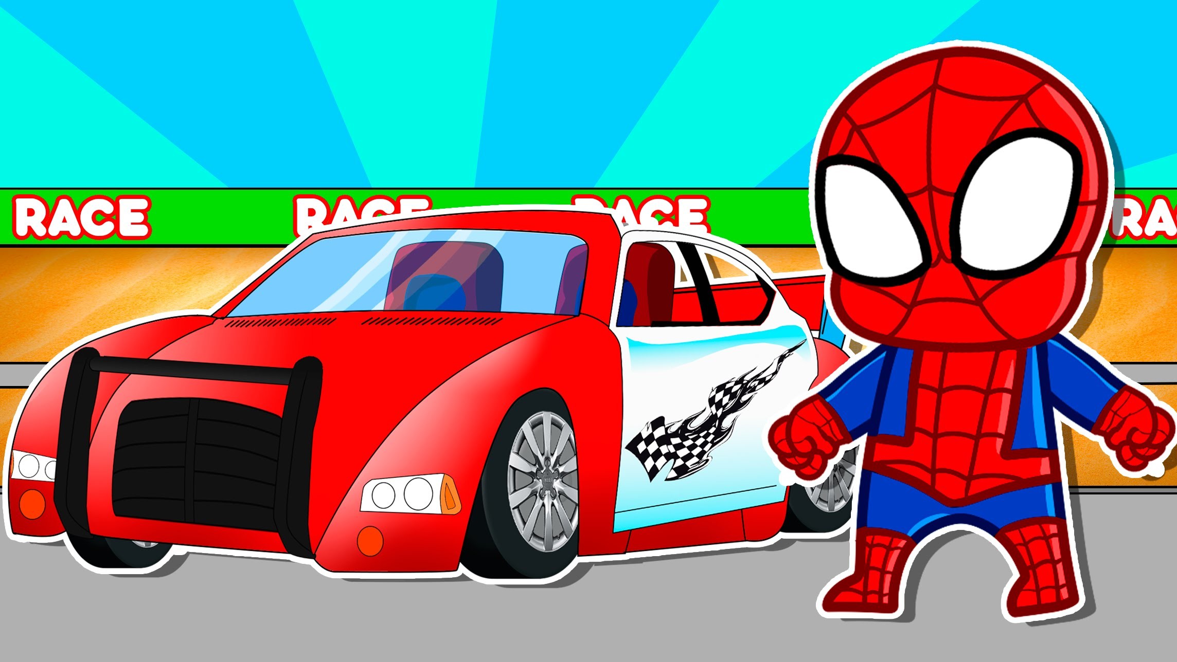 2288x1288 Spiderman Racing Game / Vehicles for Children / Kids Animation / Kids Cars  Cartoons #269 - YouTube