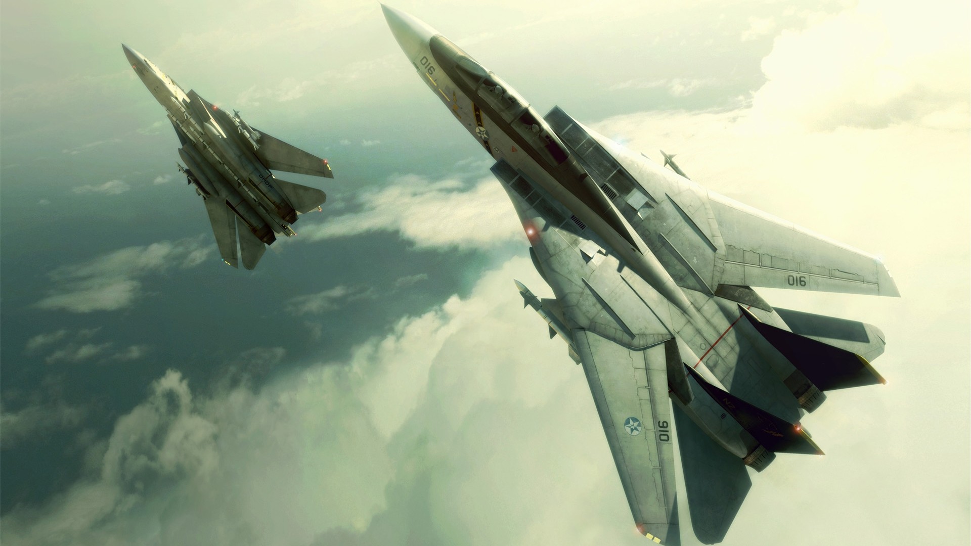 1920x1080 Preview wallpaper ace combat, fighters, clouds, sky, sunlight 