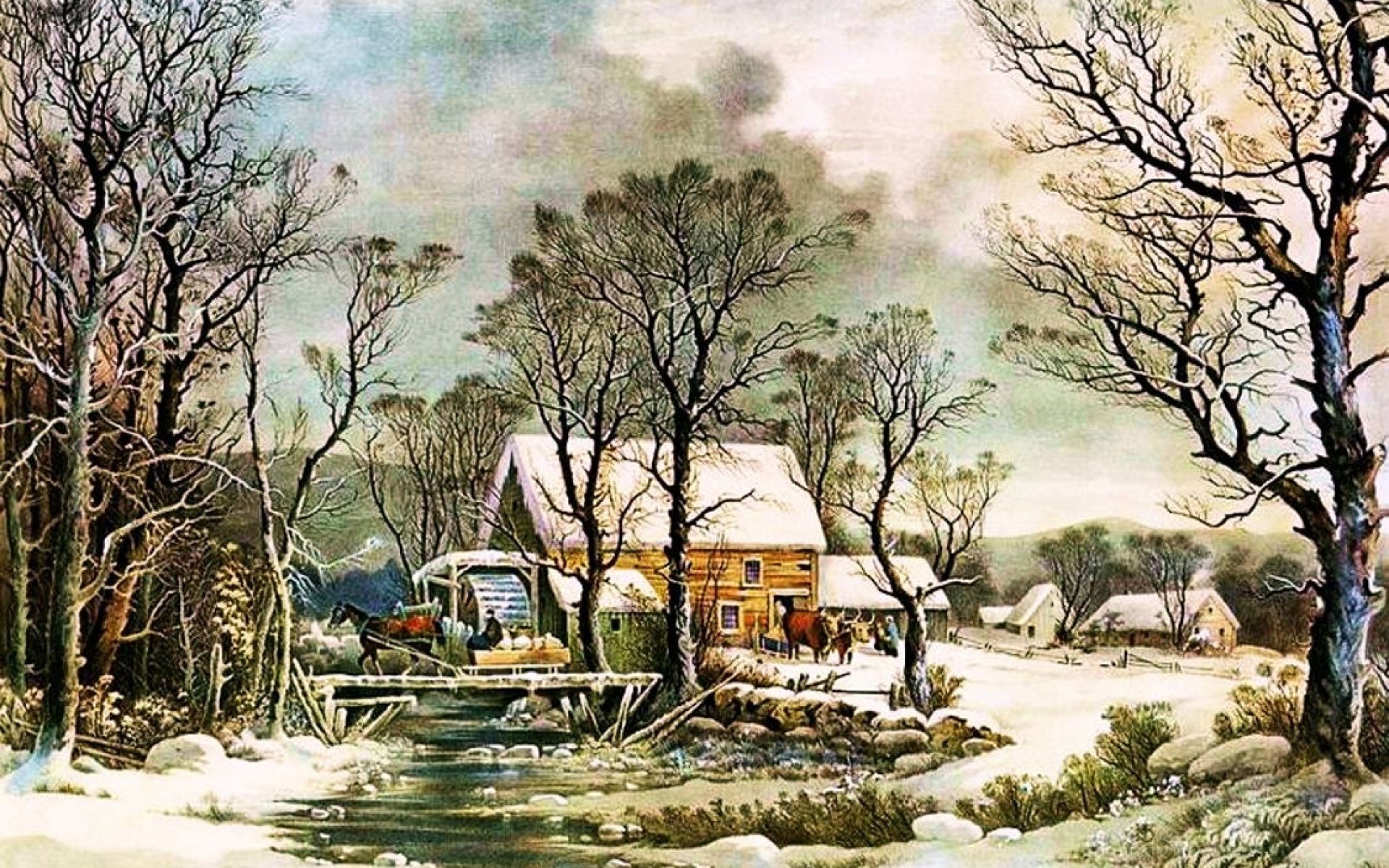 1920x1200 Bild: Wood Creek Farm Tal Winter wallpapers and stock photos. Â«