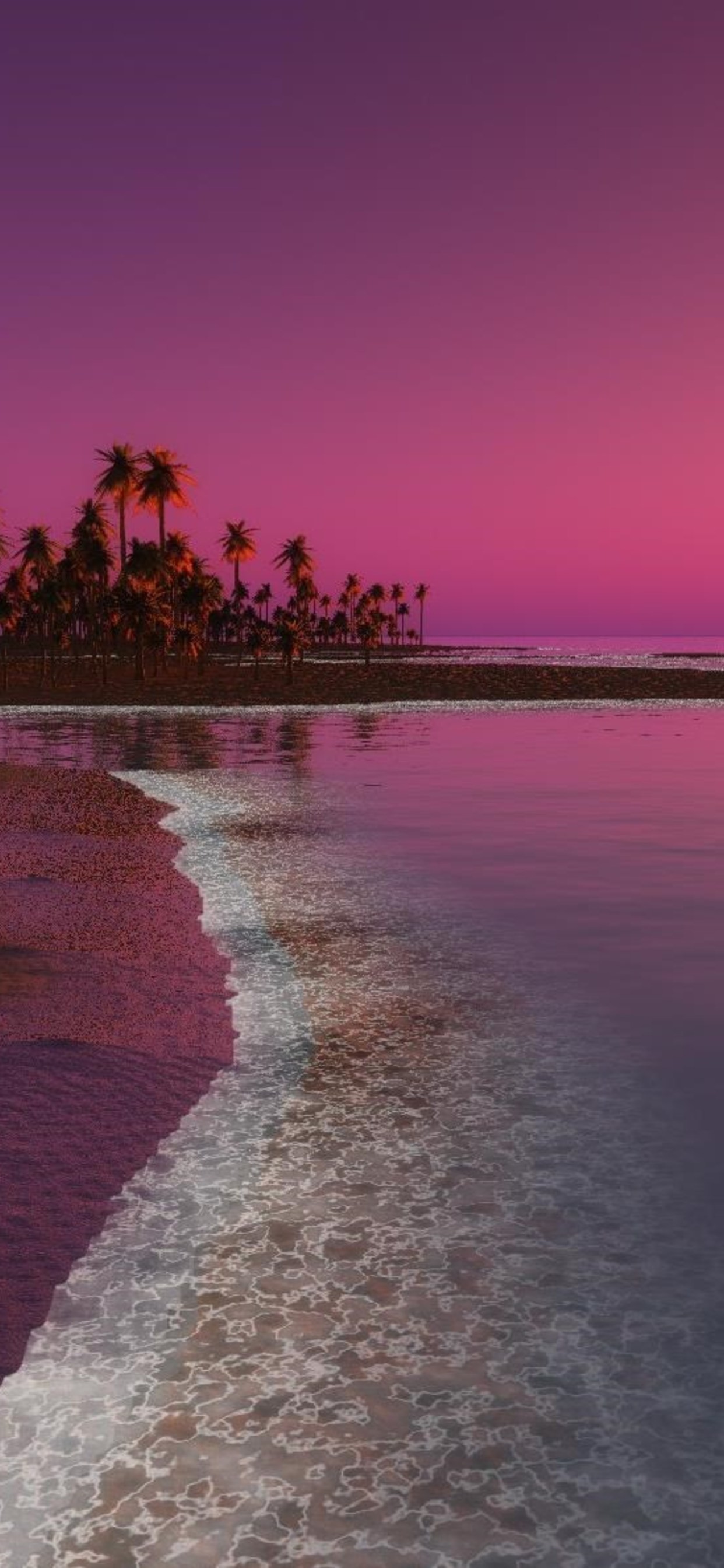 1242x2688 Digital Coastal Beach Sunset (Iphone XS MAX)