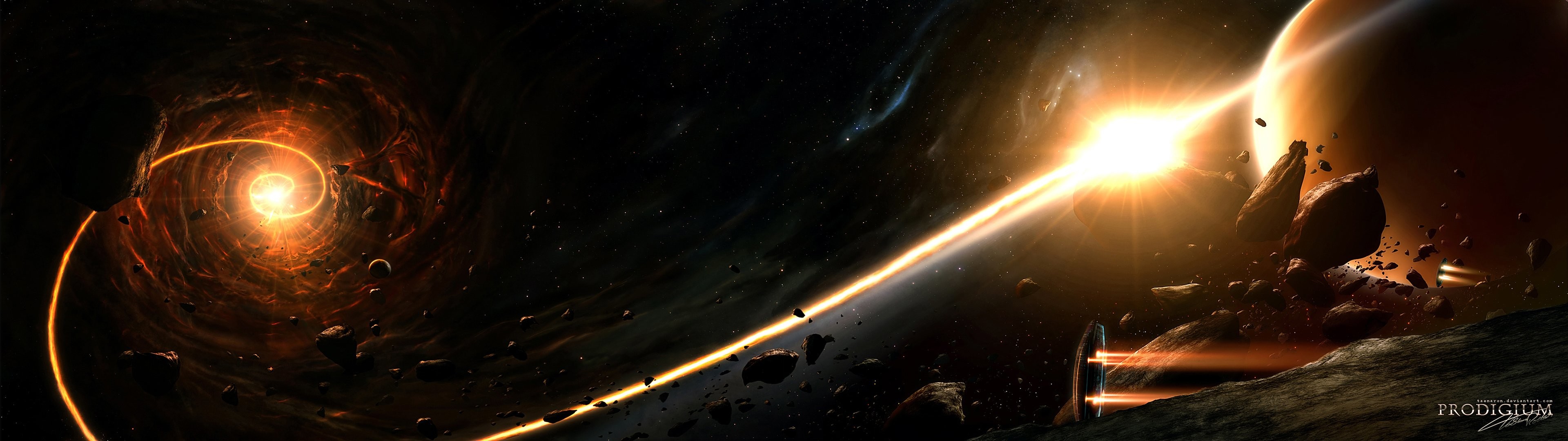 3840x1080 Sunrise outer space planets wallpaper |  | 329246 | WallpaperUP