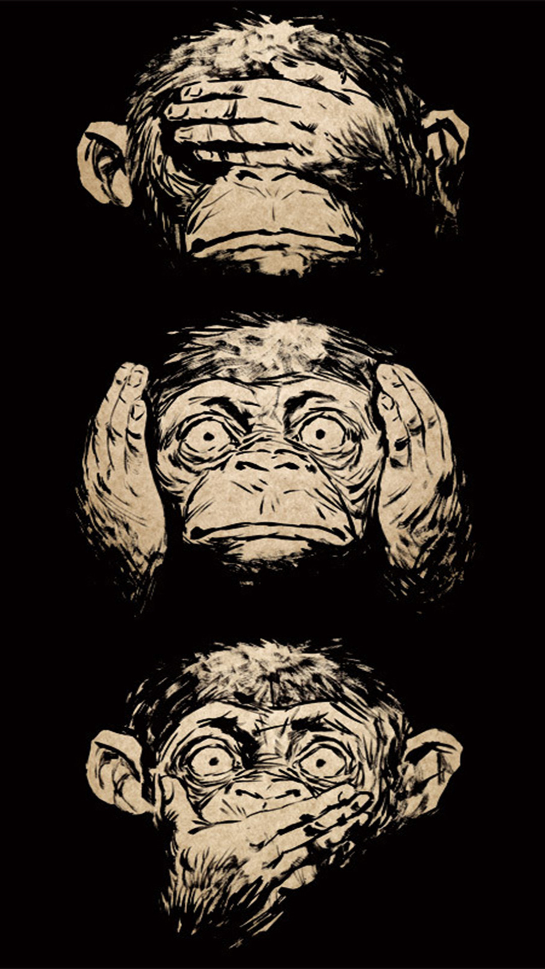 1080x1920 Three Wise Monkeys Wisdom Android Wallpaper ...