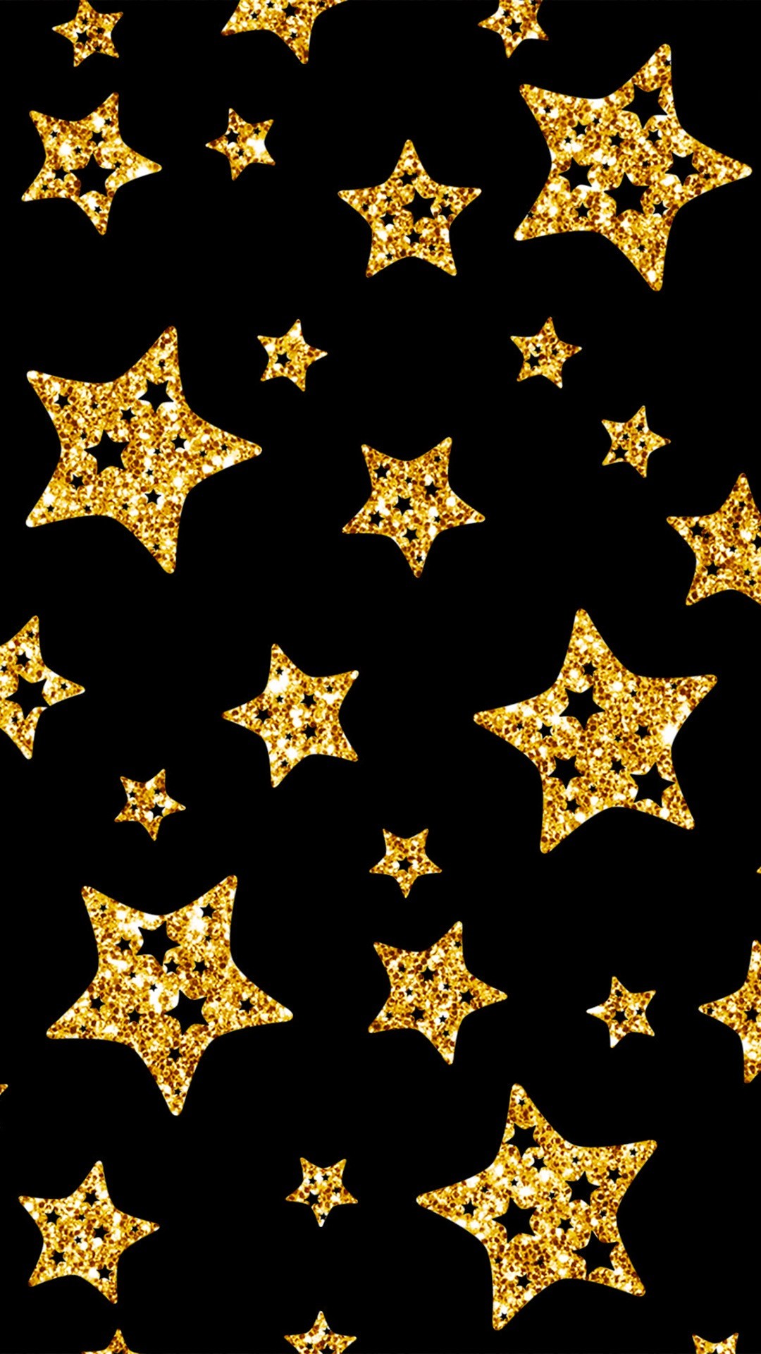1080x1920 Black and gold stars