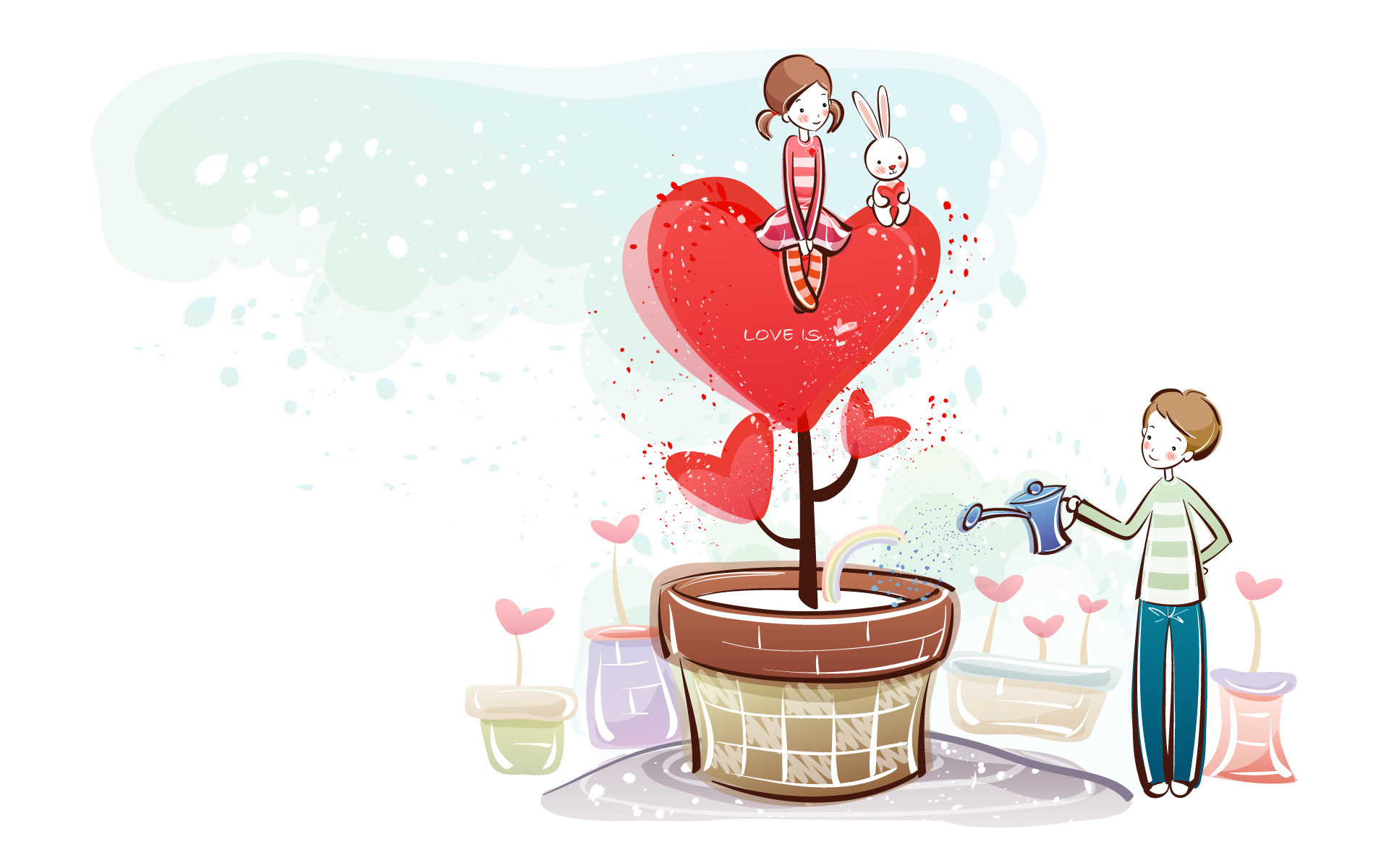 Cartoon Valentines Day Wallpaper.