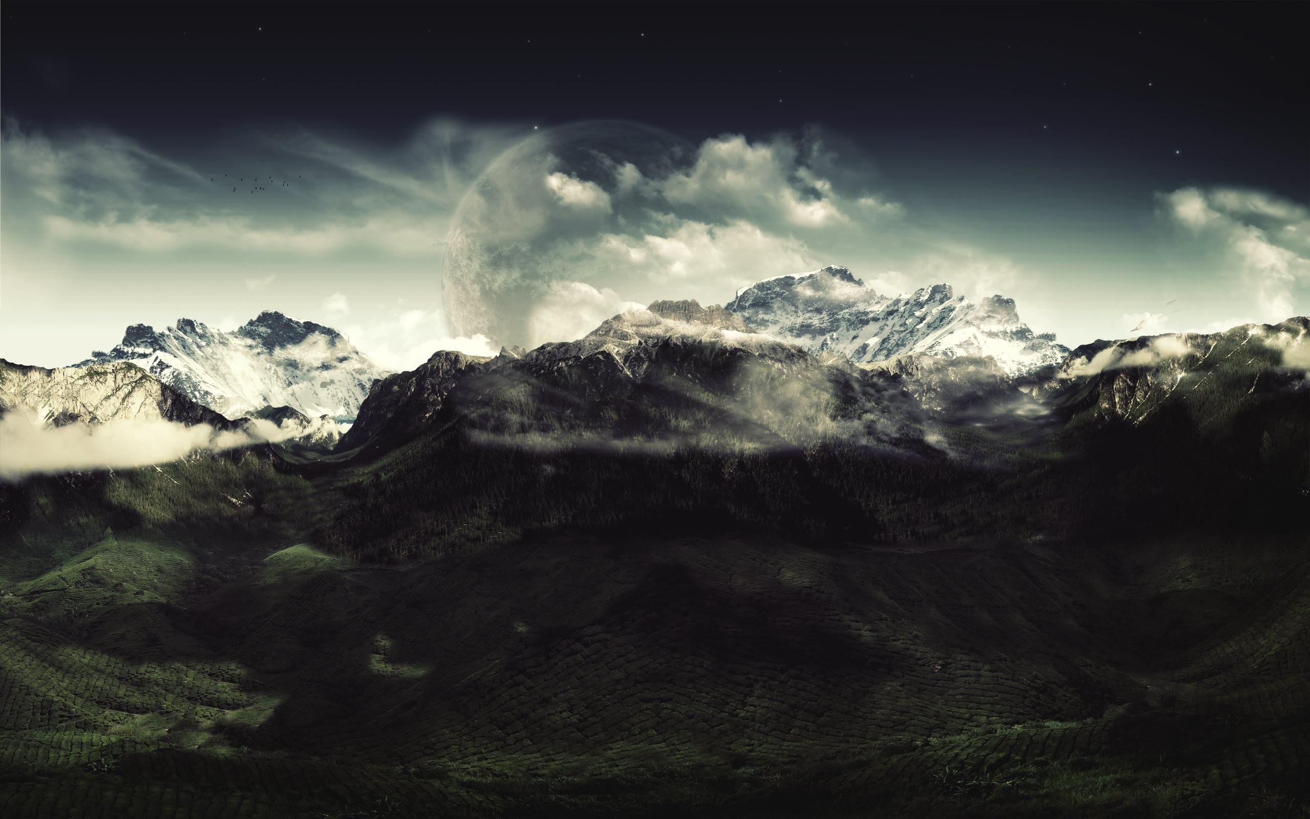 2560x1600 mountain, Clouds, Dark, Nature, Landscape Wallpapers HD / Desktop and  Mobile Backgrounds
