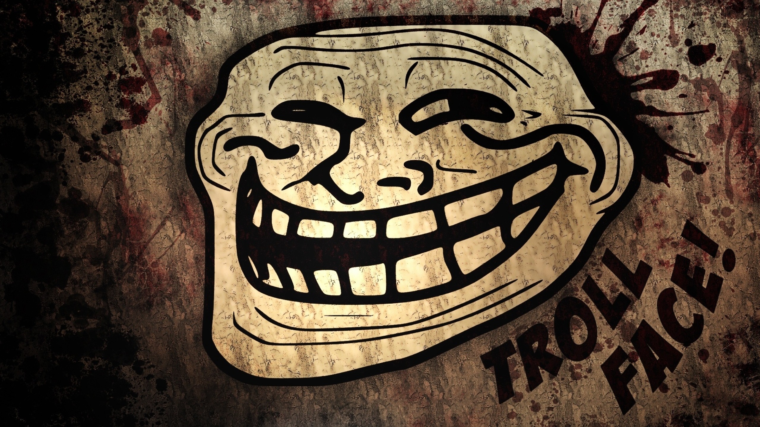 2560x1440  Wallpaper trollface, troll, face, comic, humour, smile, teeth