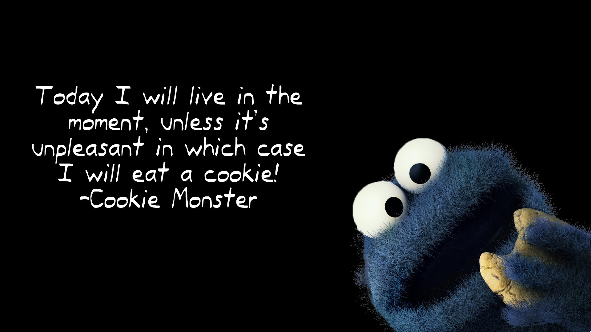 1920x1080 ...  Quote Cookie Monster Funny Wallpaper Black Ima