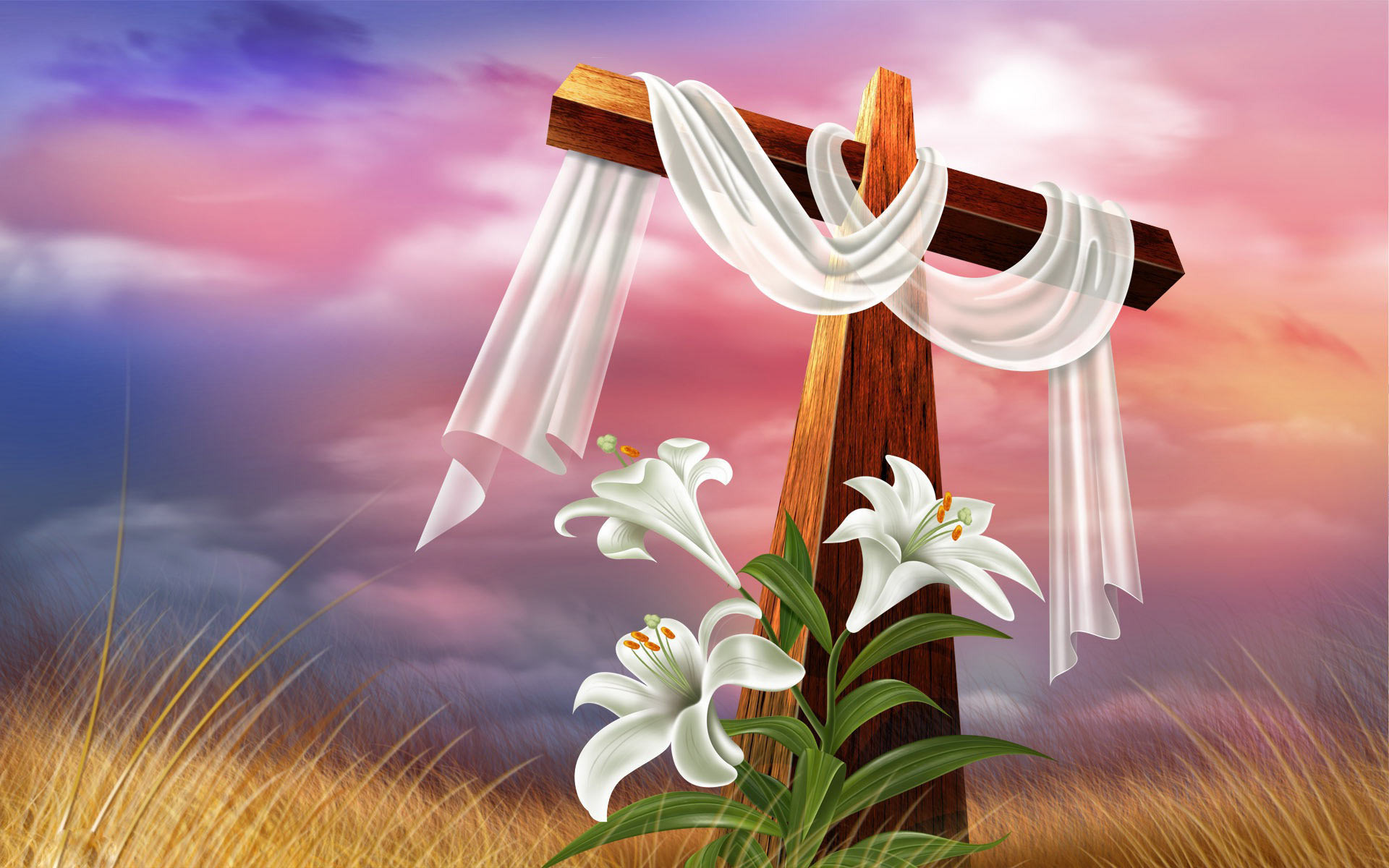 1920x1200 EASTER! World's Greatest 'Mystery' Story – Wrought in Profound Peace and  Silence! Â» easter-cross-and-lilies-wallpaper