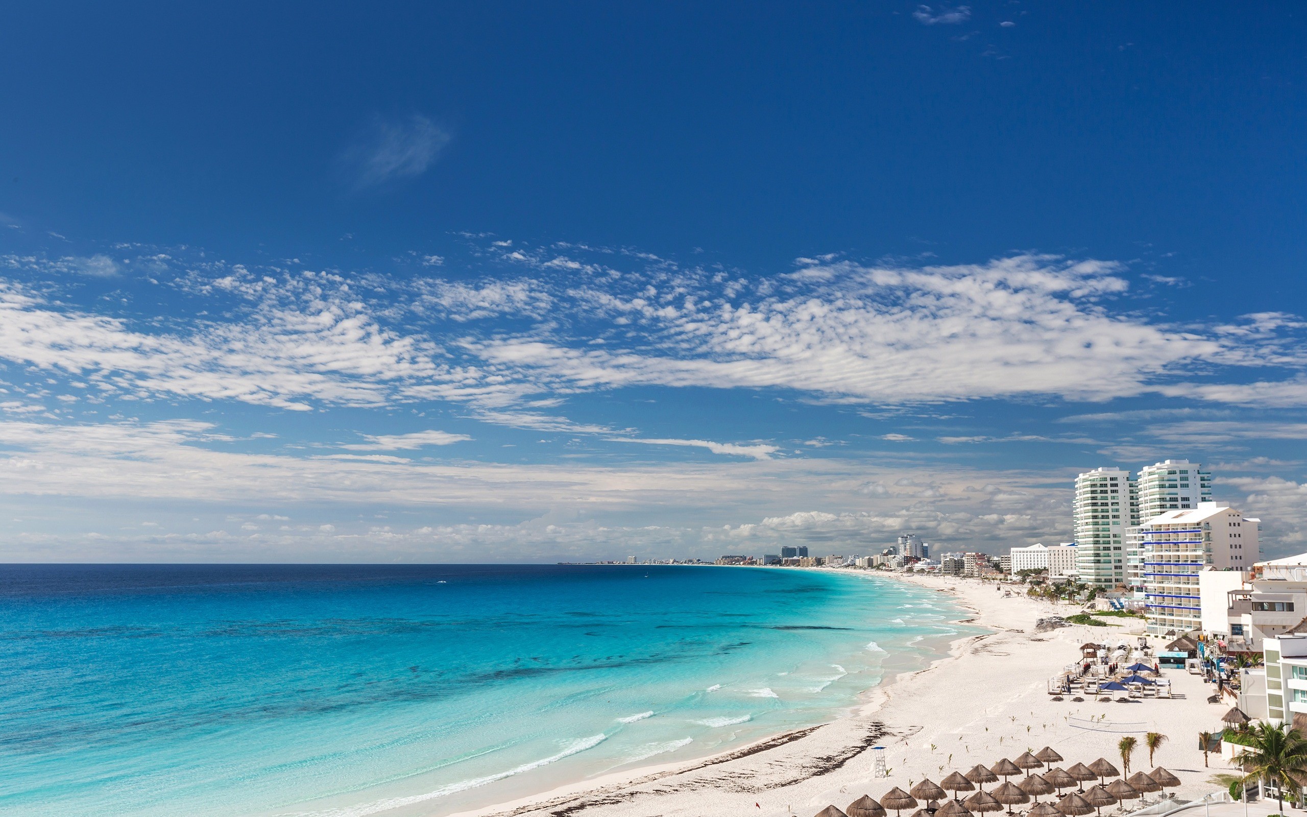 2560x1600 Cancun, beach, caribbean sea, coast, resort, Mexico, Yucatan Peninsula,