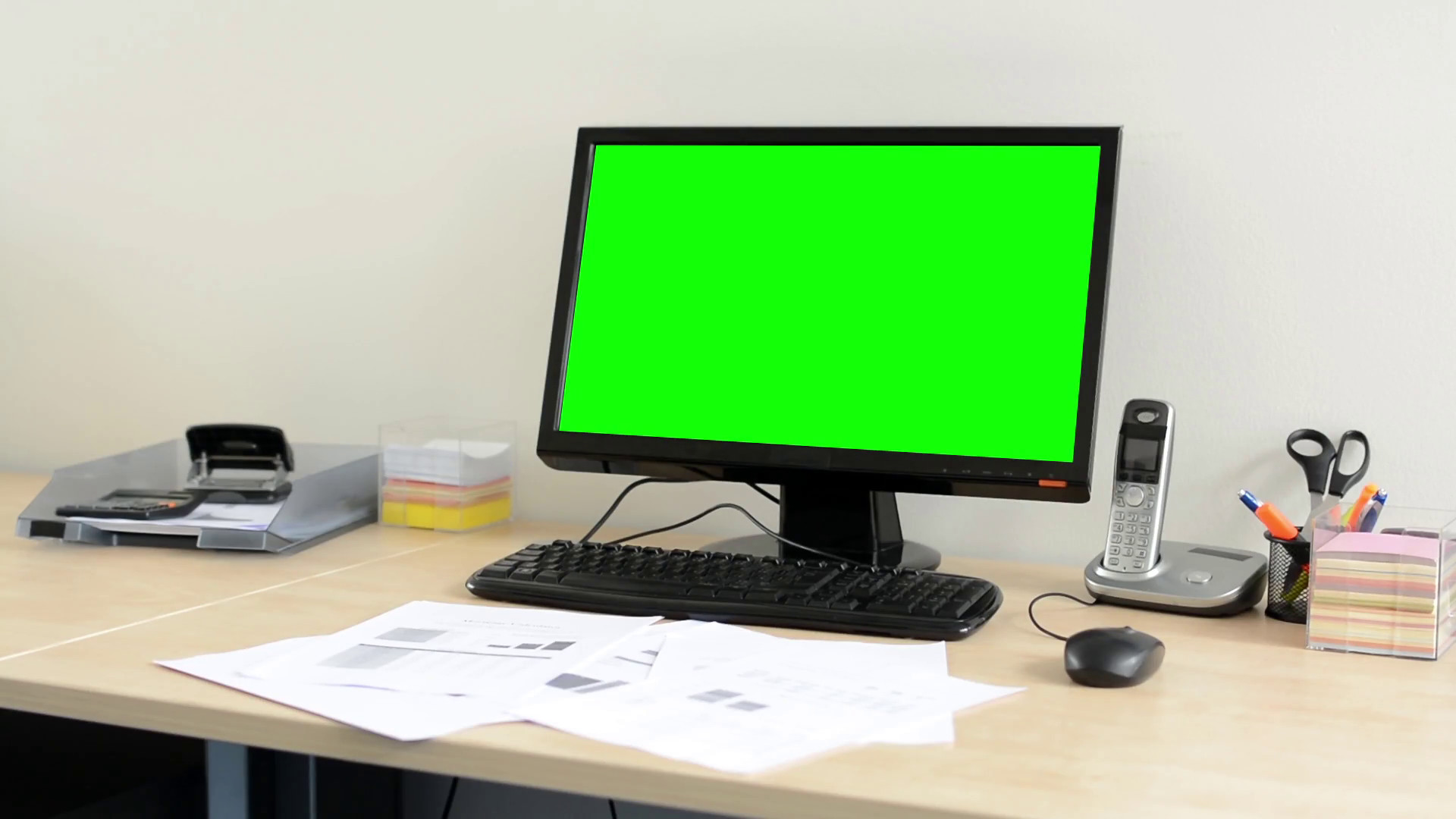 1920x1080 desktop computer in the office - green screen - nobody (empty) Stock Video  Footage - VideoBlocks