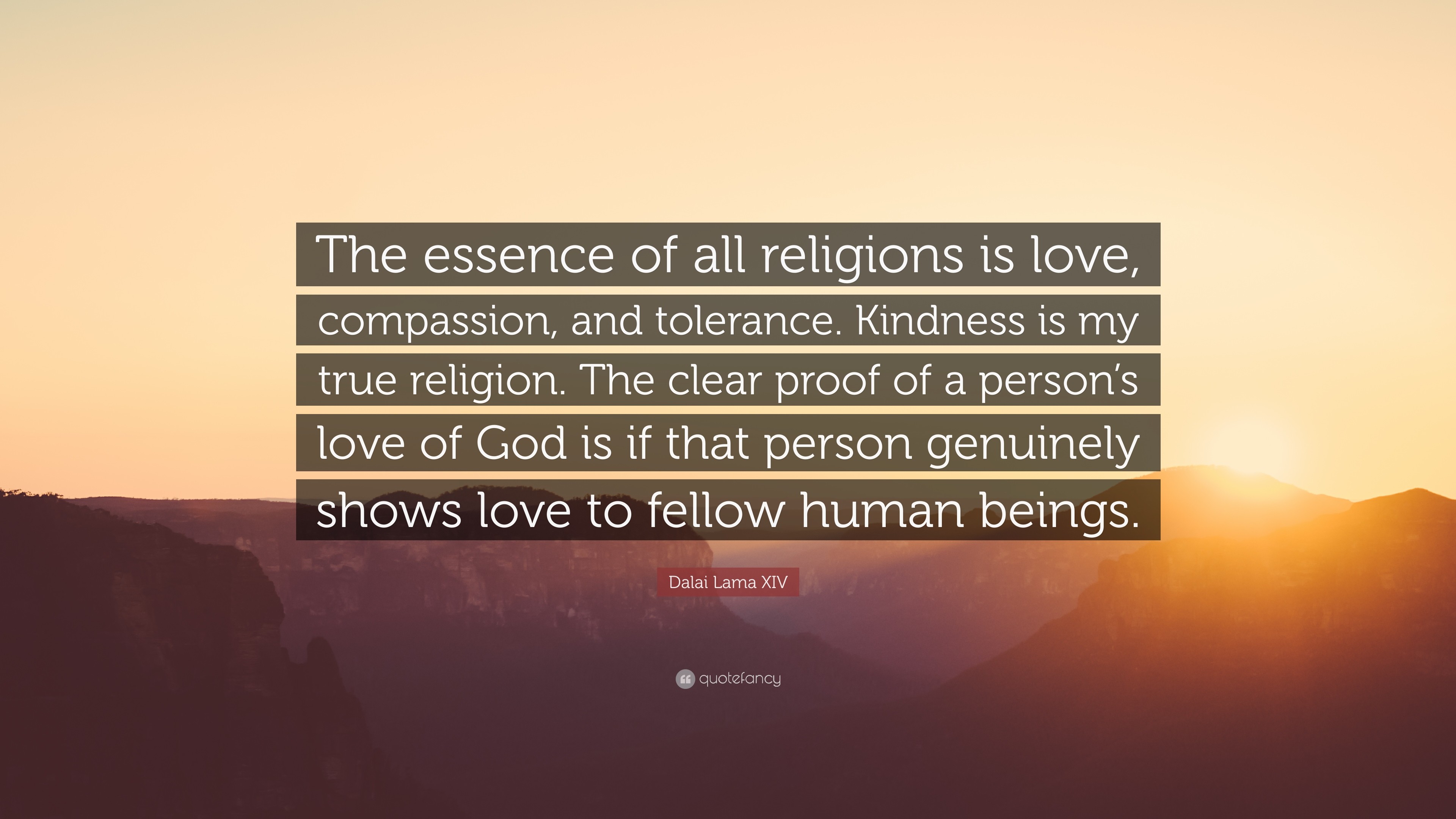 3840x2160 Dalai Lama XIV Quote: “The essence of all religions is love, compassion,