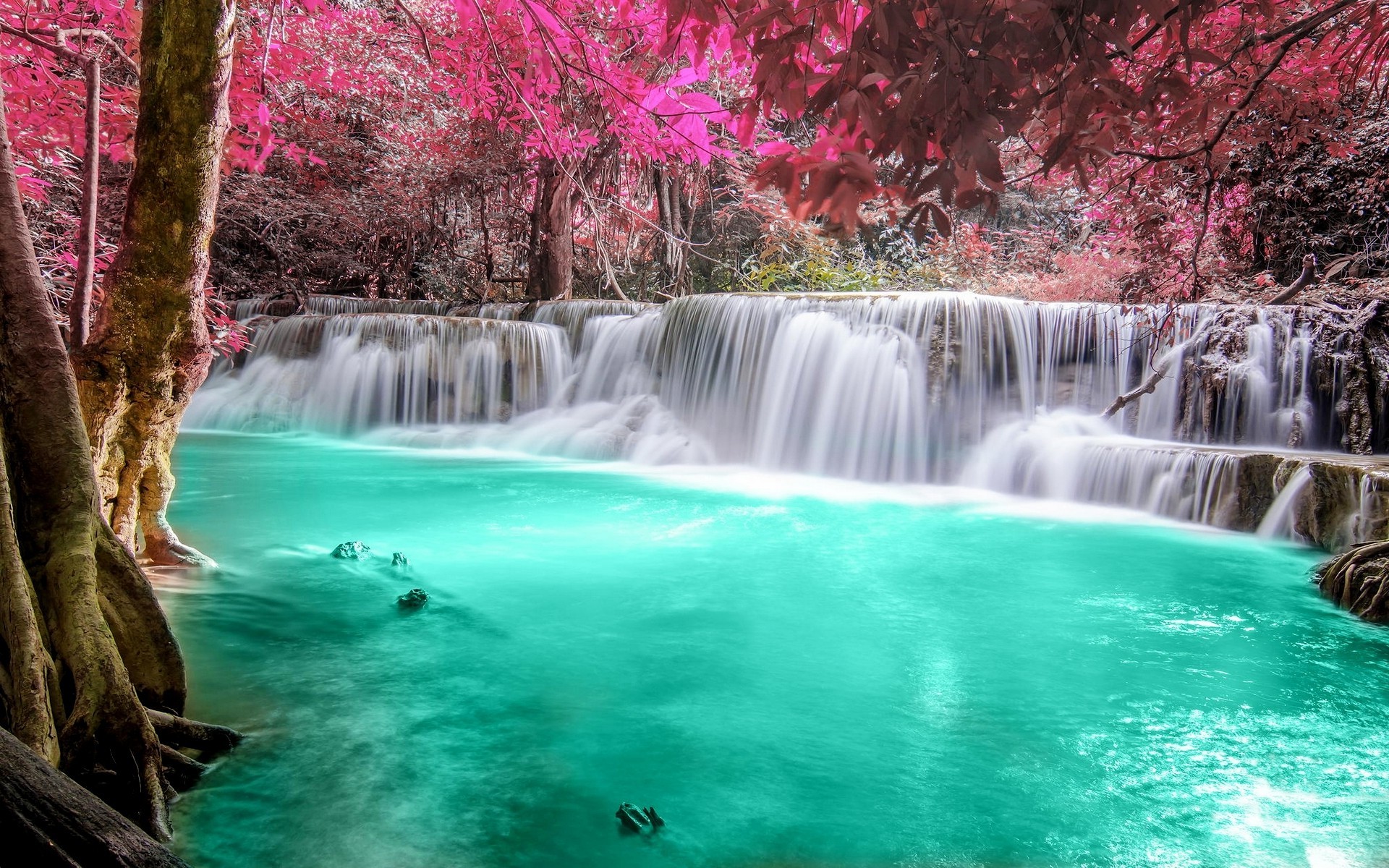 1920x1200 Colorful Waterfall Background #6964723 Wallpapers ...