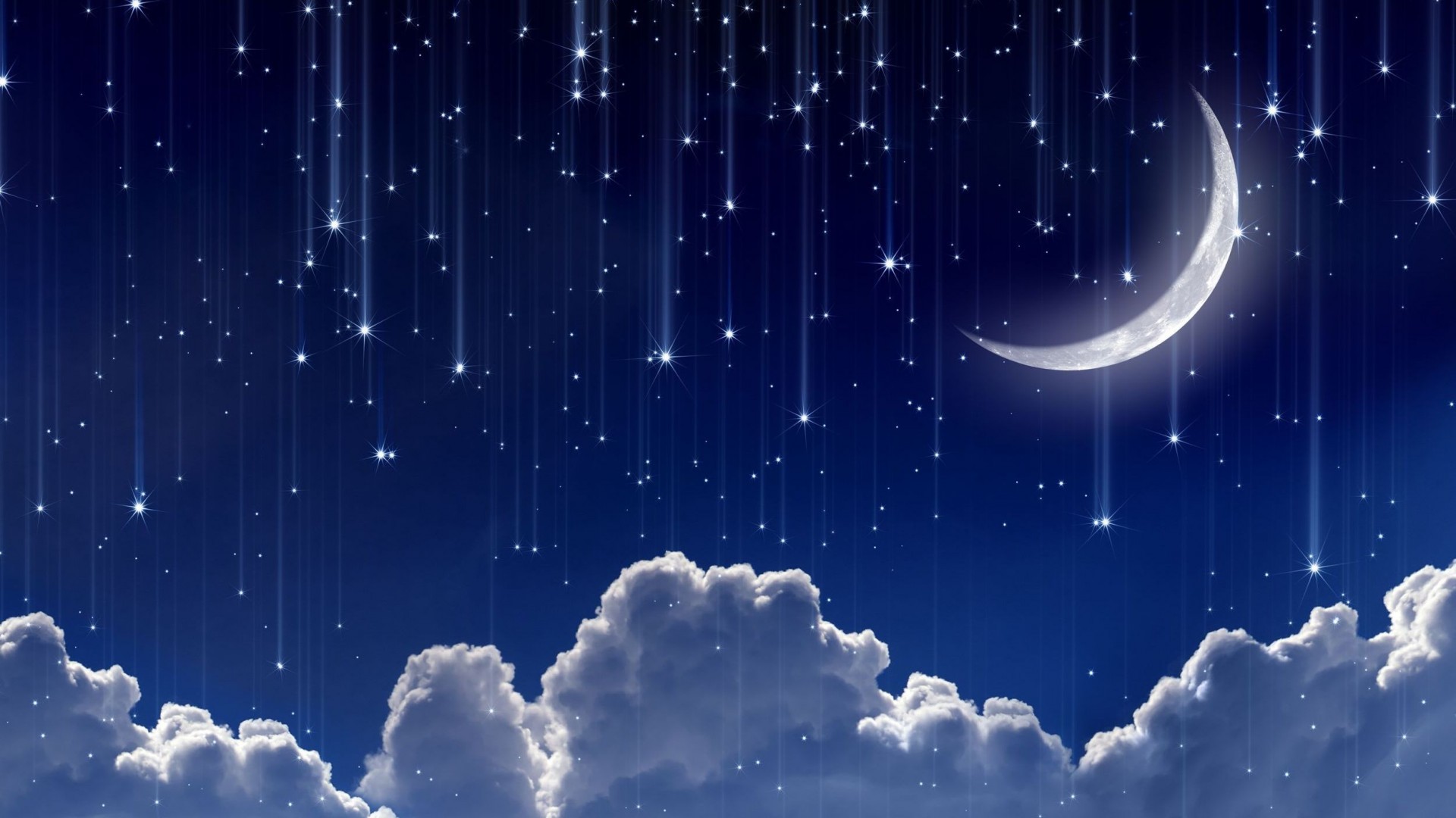 1920x1080 ... download wallpaper moon stars night starfall crescent  ...
