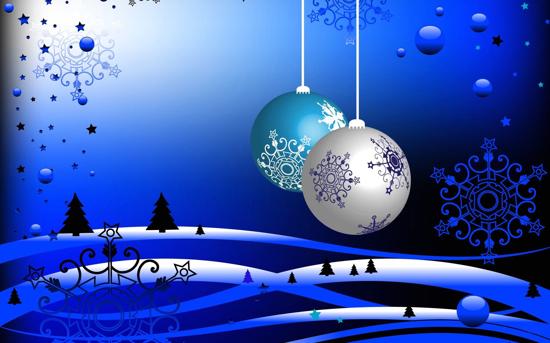 1920x1200 Wallpaper christmas silver and blue