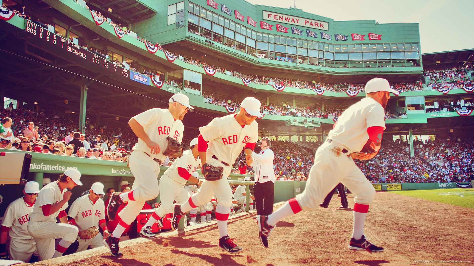 1920x1080 Boston Red Sox Stadium Wallpaper. Boston Red Sox starting the game picture.