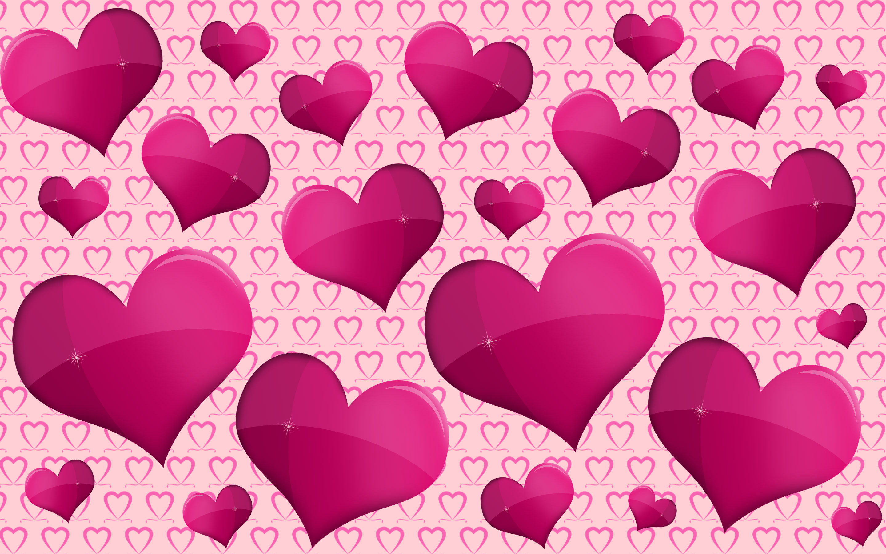 2880x1800 Pink and Purple Hearts