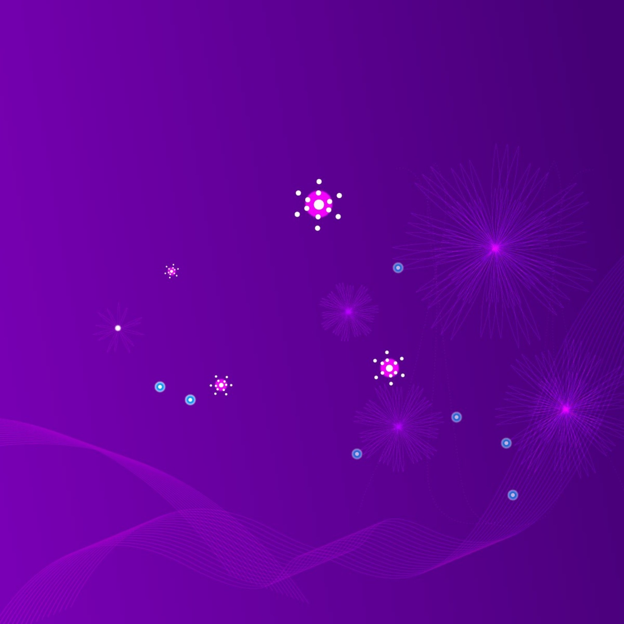 2048x2048  Wallpaper light, shine, star, shining, purple, colors