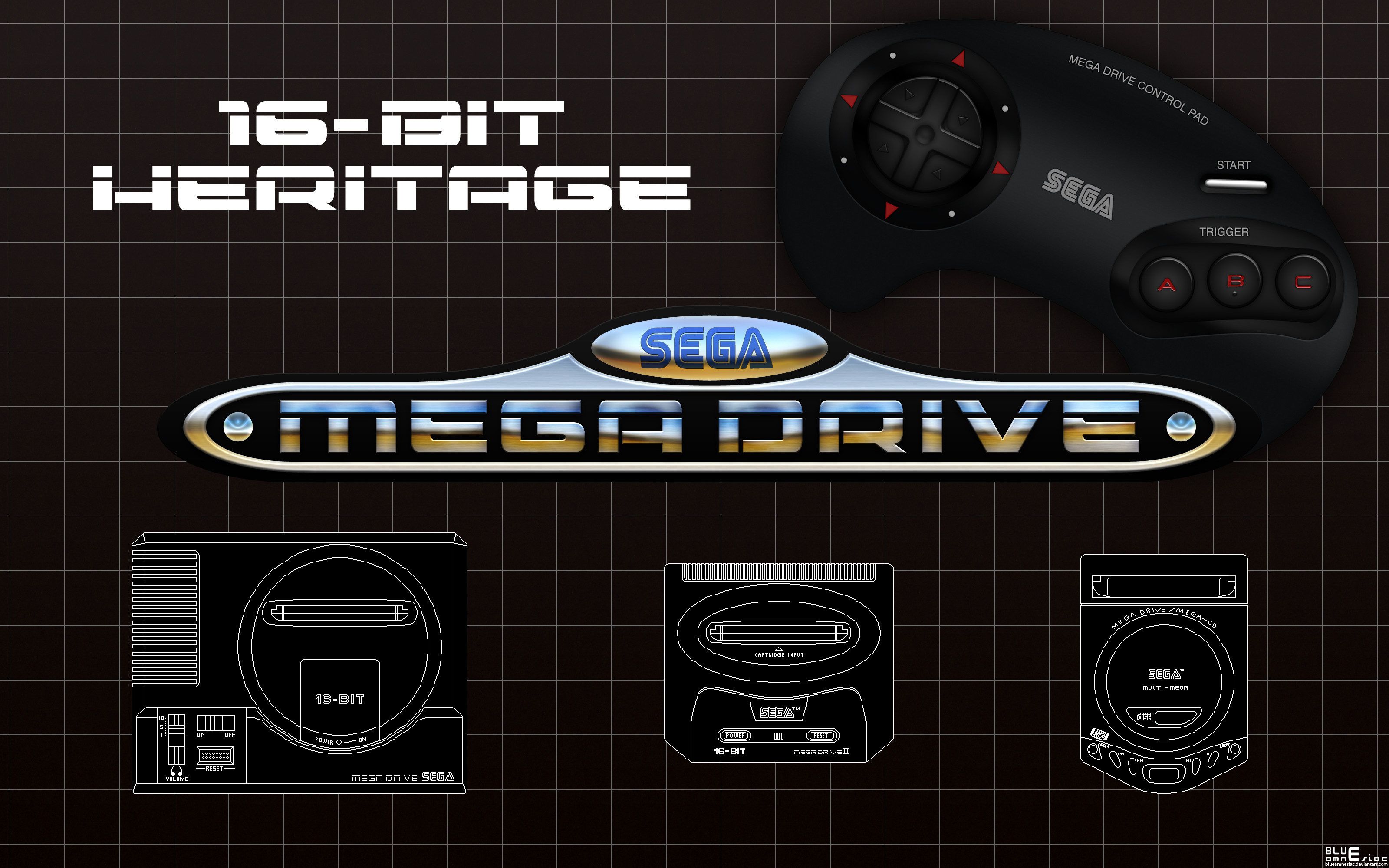 3200x2000 ... Sega Mega Drive: 16-bit Heritage Wallpaper by BLUEamnesiac