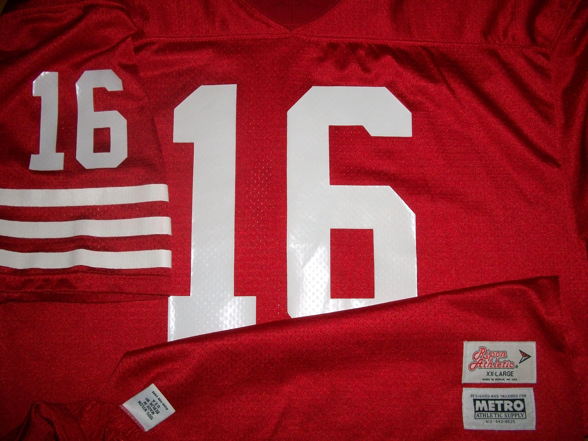 2048x1536 Up for sale is a Vintage 1988 San Francisco 49ers Joe Montana Pro Cut  Authentic Game Jersey! This jersey is made in Berlin, WI USA by Ripon  Athletic during ...