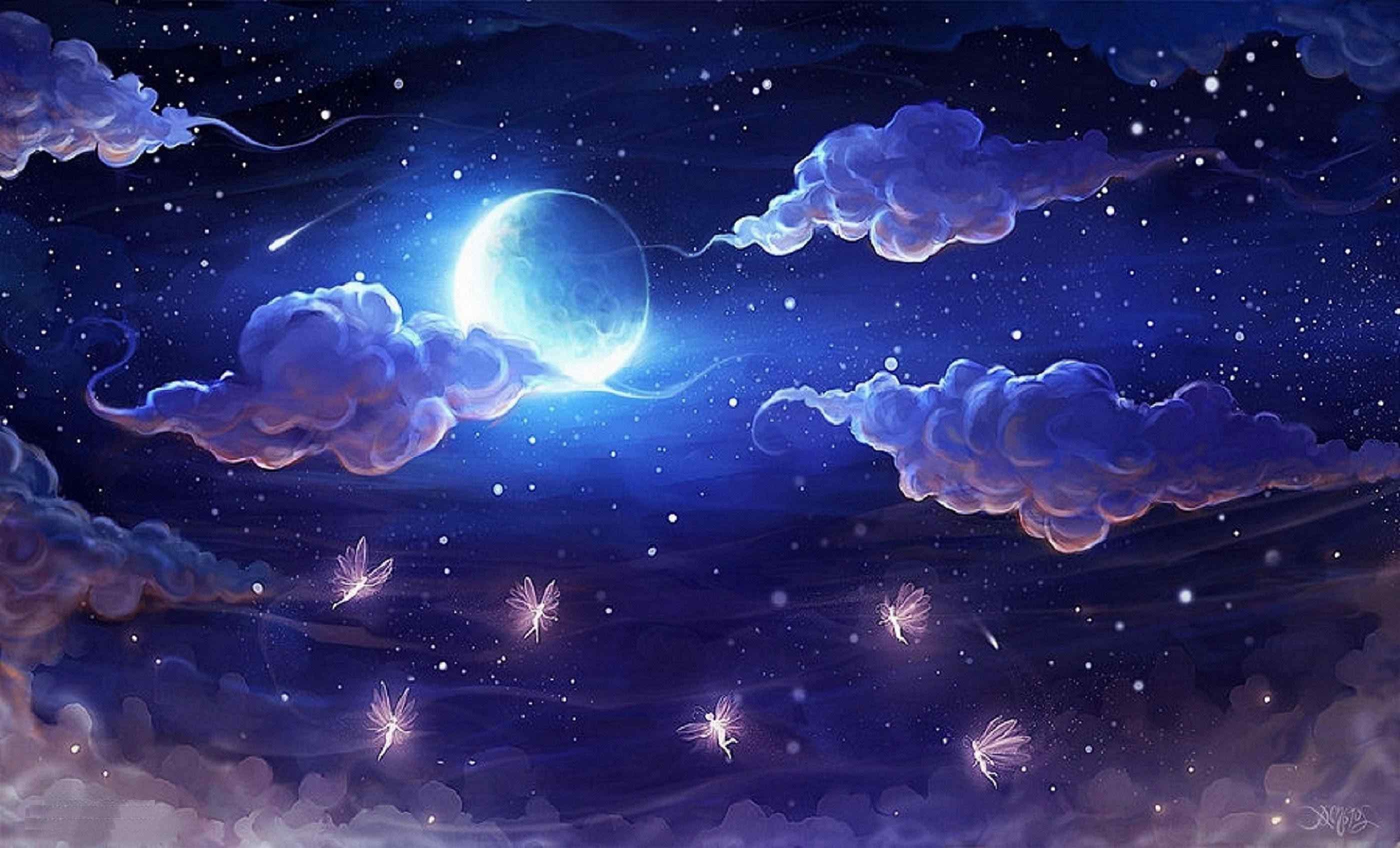 2800x1695 Night Sky Moon Computer Wallpaper