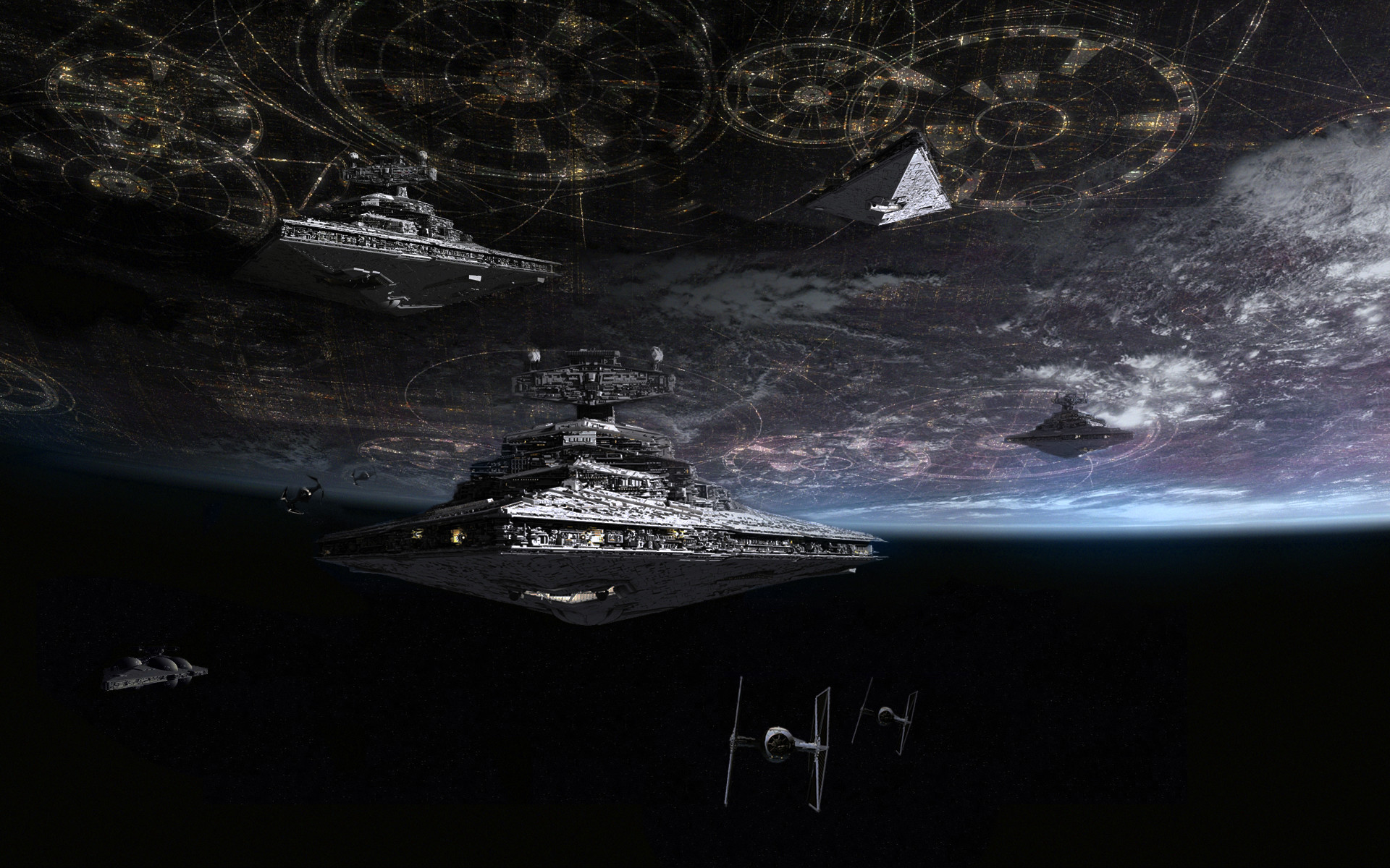 1920x1200 Imperial Navy ships at Coruscant by Tony Dicker (Fan Art). Star Destroyer  ...