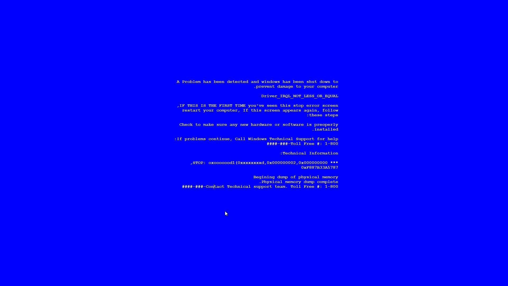 1920x1080 Fake Blue Screen/WeatherWizard Trojan