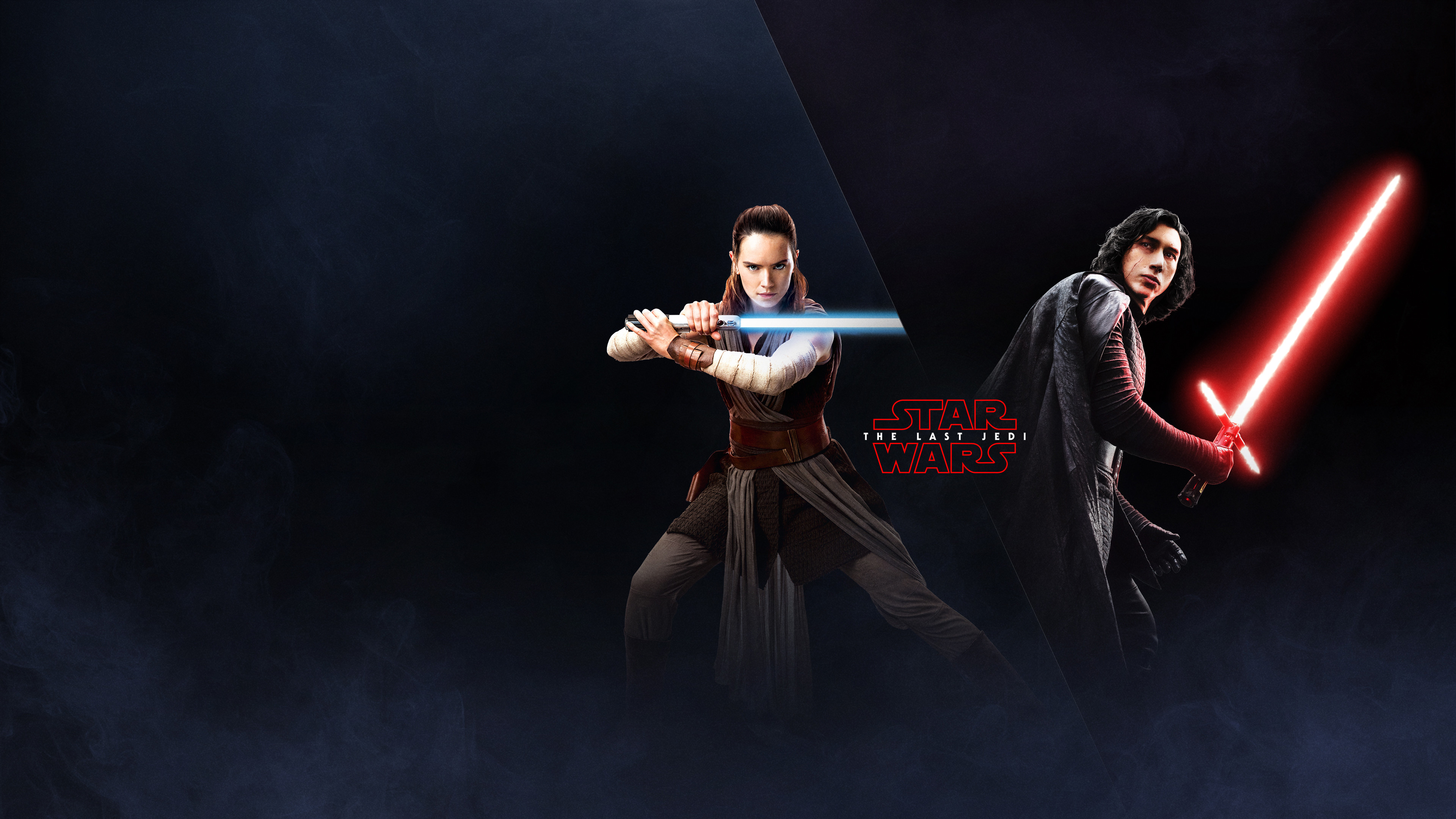 3840x2160 The Last Jedi Wallpaper Rey and Kylo Ren EA Battlefront 2 Poster