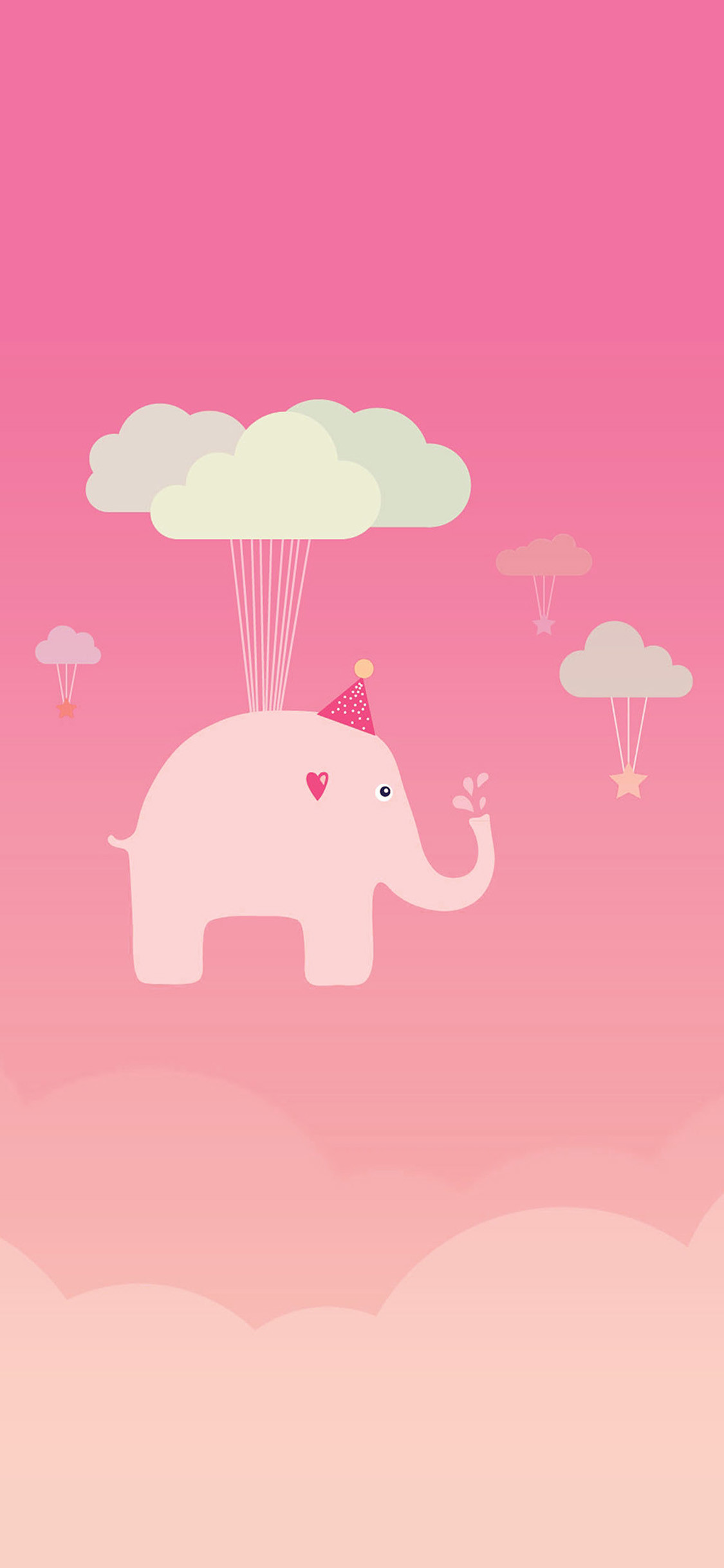1125x2436 Cute elephant illustration 2 iPhone 8 Wallpaper