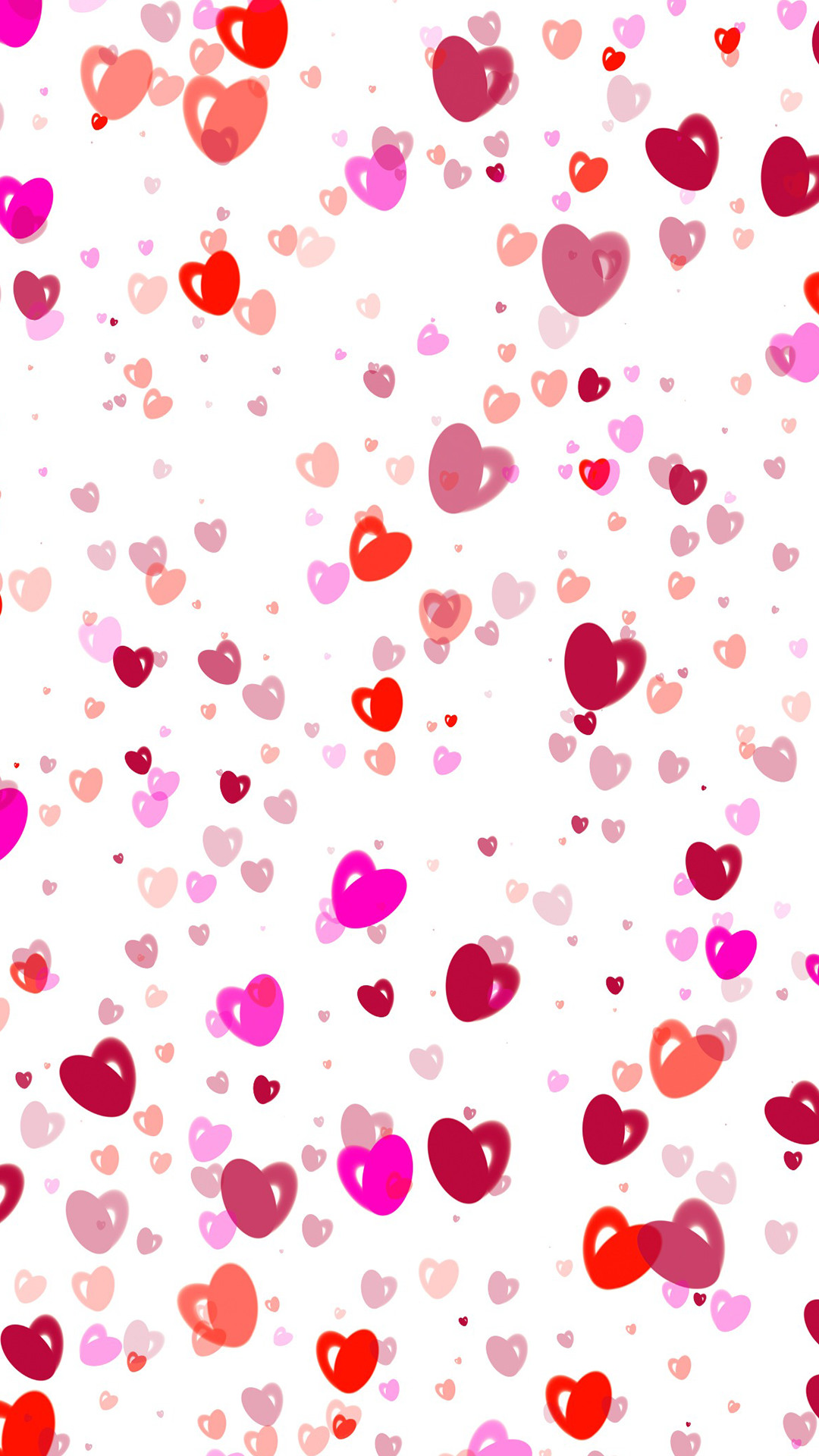 1080x1920 Ultra Hd Painted Love Hearts Wallpaper For Your Mobile Phone 0199