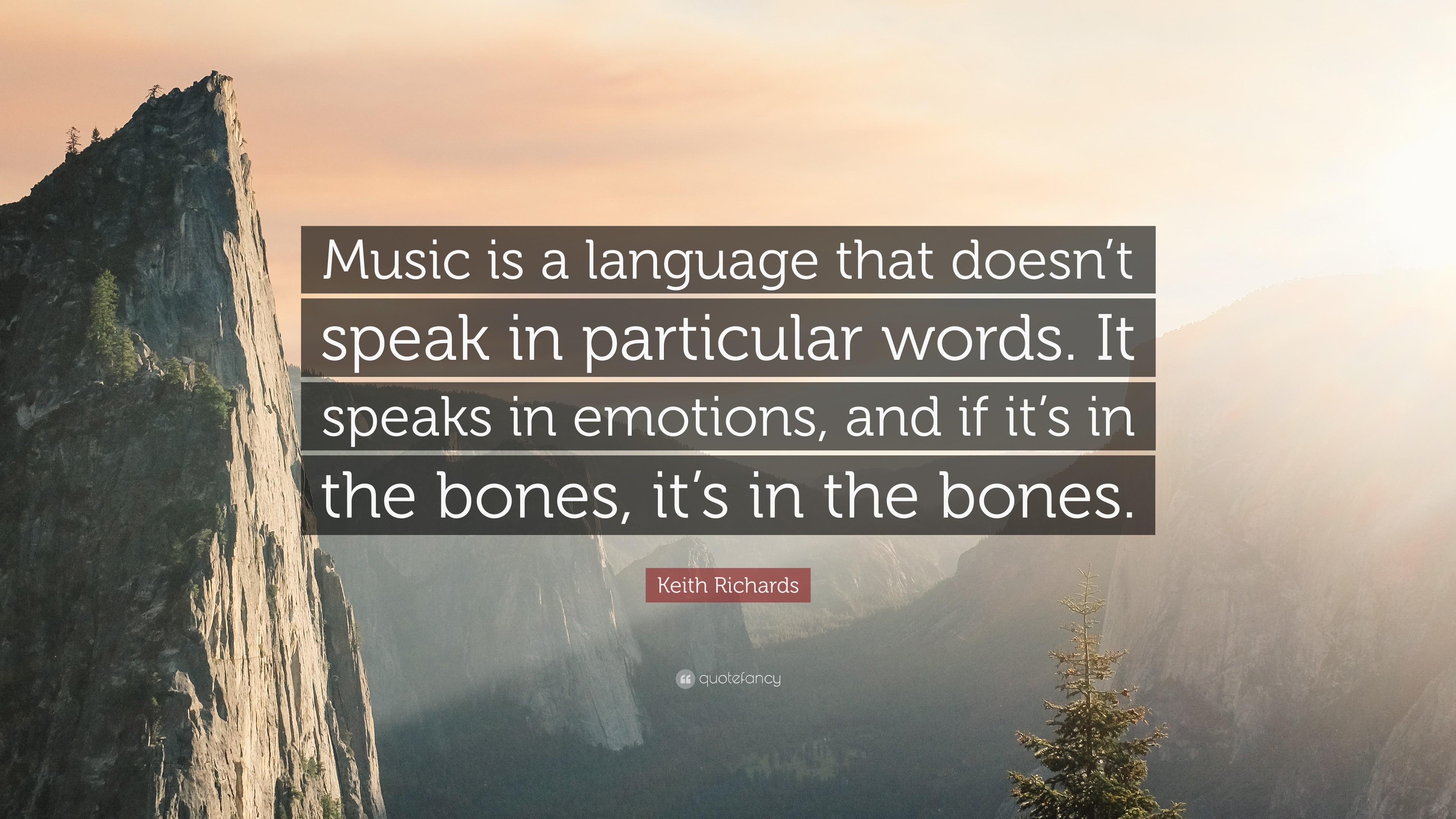 3840x2160 Keith Richards Quote: “Music is a language that doesn't speak in particular