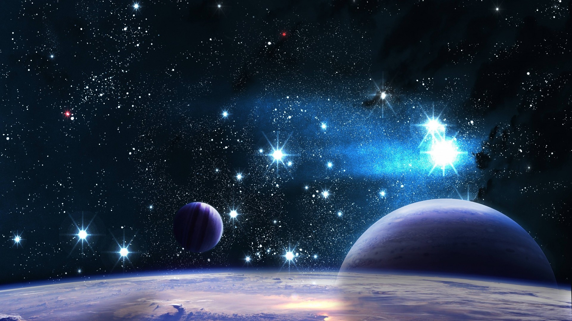 1920x1080 space, stars, planets