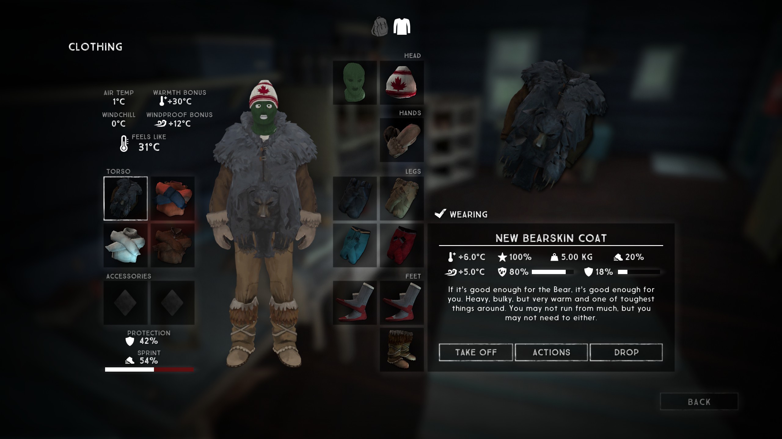 2560x1440 The Bearskin Coat in The Long Dark offers great warmth and protection, but  is heavy