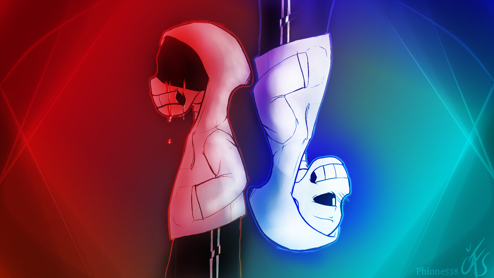 1920x1080 ... Undertale - Both Sides of Sans [HD Wallpaper] by Phione538