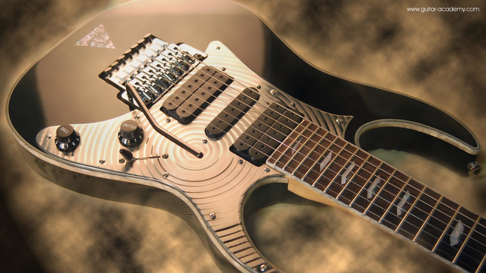 1920x1080 Guitar wallpaper, Ibanez Universe 7 string guitar body, custom scratchplate