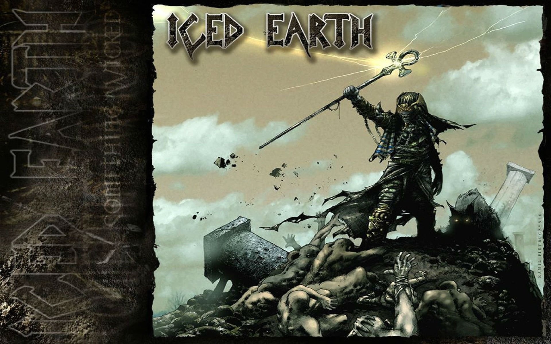1920x1200 Iced Earth Heavy Metal Death Power Thrash 1iced Artwork Dark Evil Fantasy  Poster Warrior Reaper Wallpaper At Dark Wallpapers