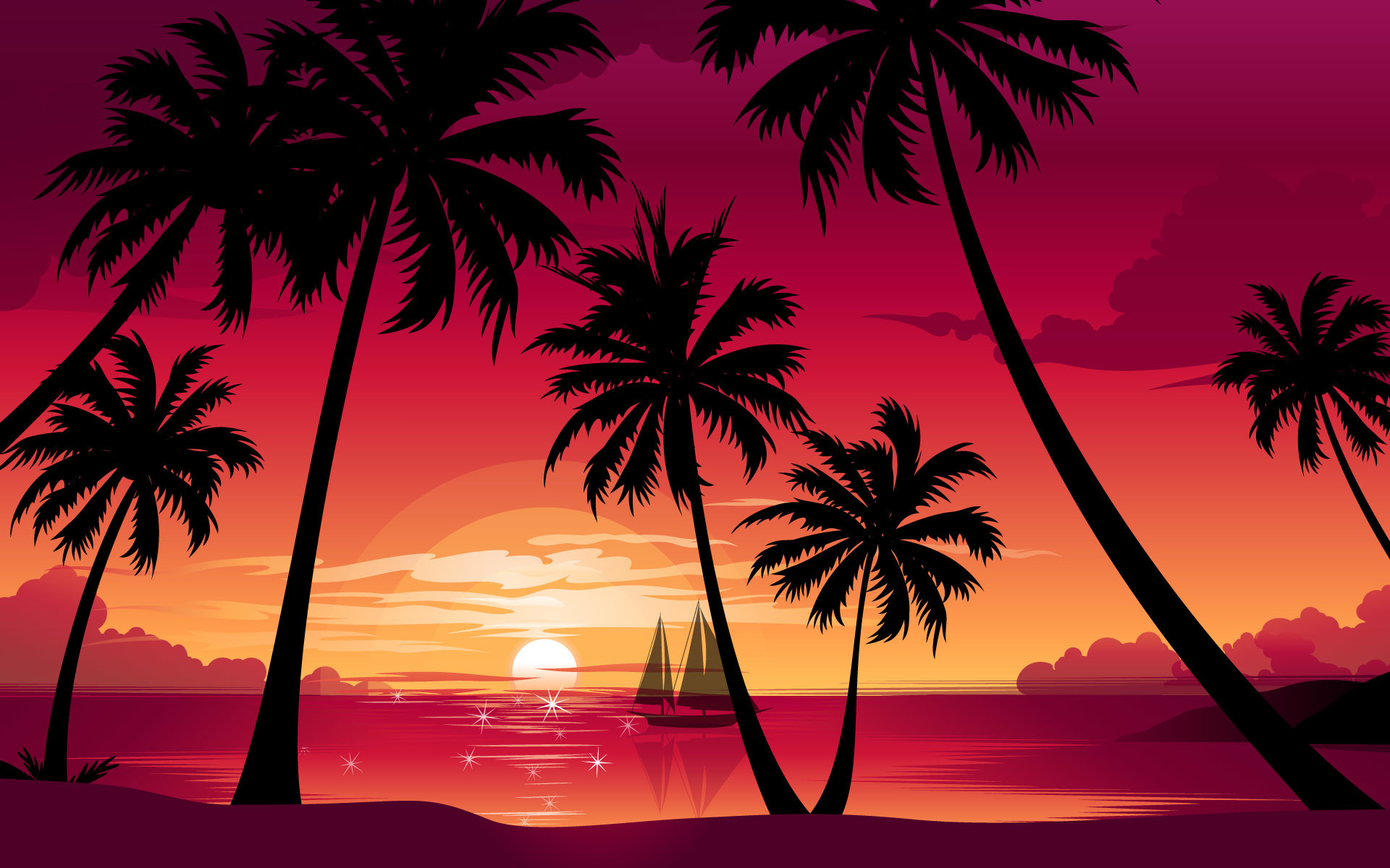 1920x1200  Palm Tree Beach Sunset | sunset hd wallpapers palm trees sunset  wallpapers palm trees sunset .