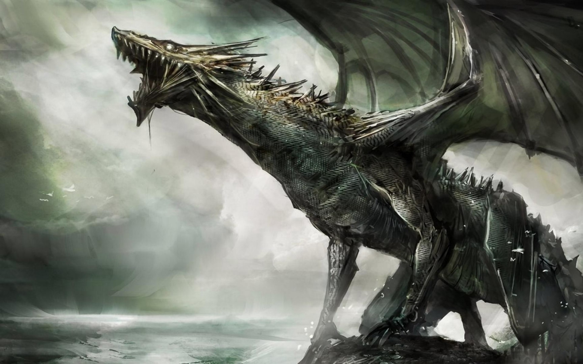 1920x1200 Scary Dragon Spines Wallpaper
