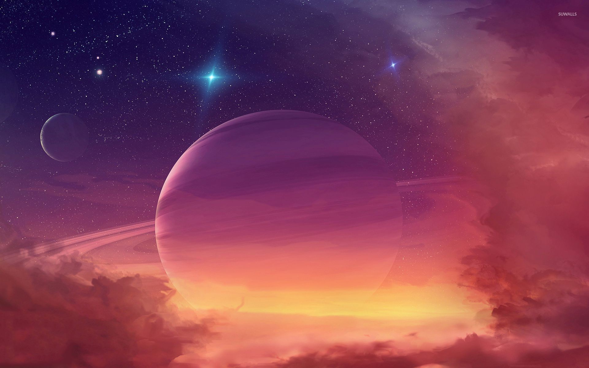 1920x1200 Planet in the clouds wallpaper