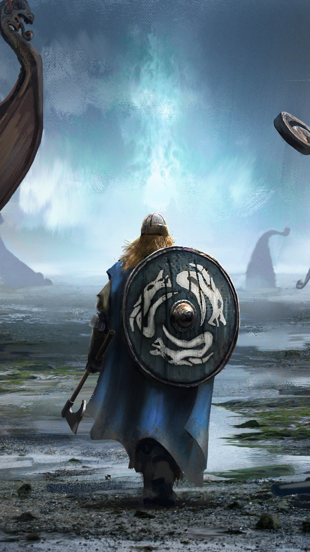 1080x1920  wallpaper Vikings, warrior, fantasy, art
