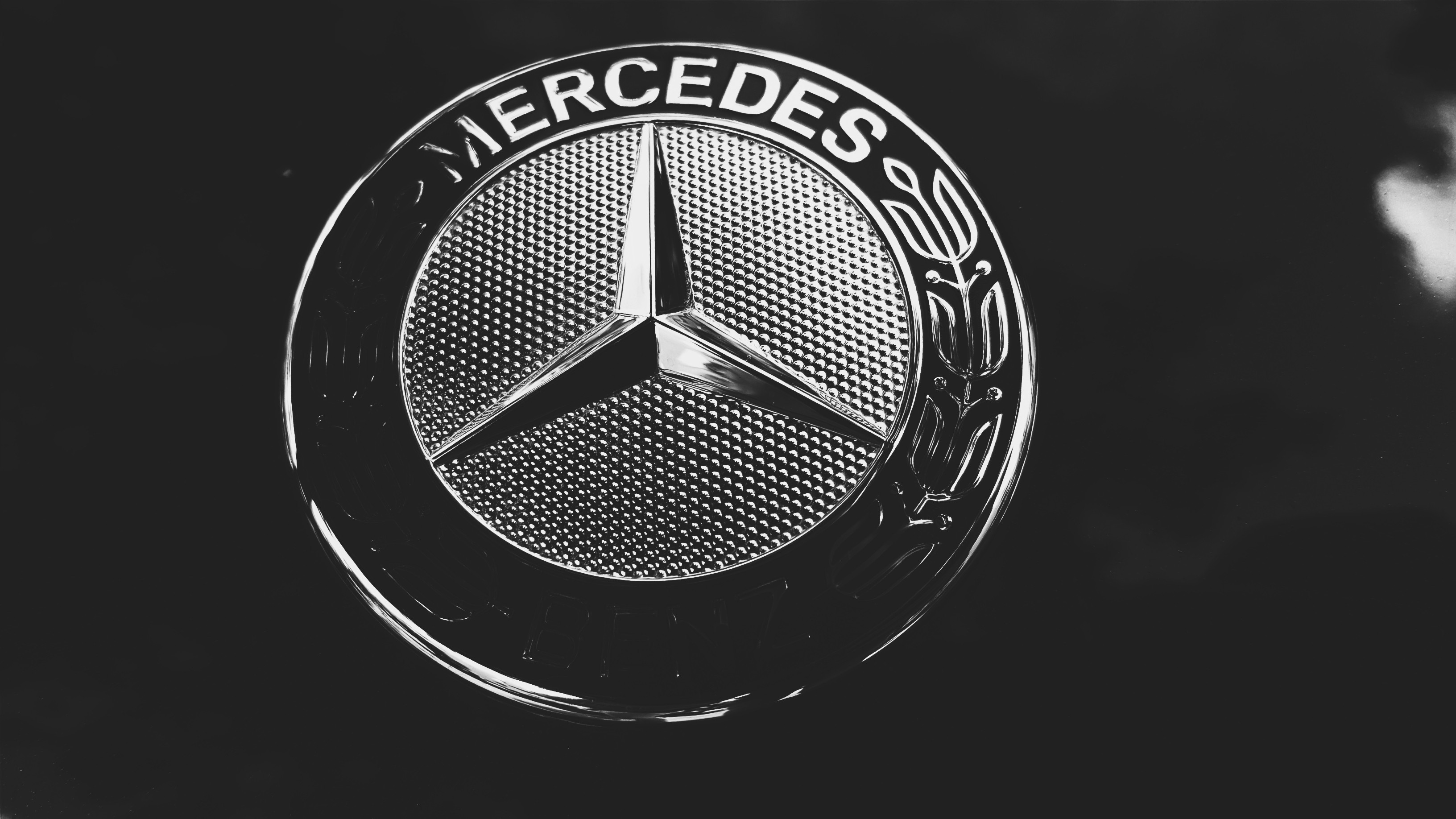 3264x1836 logo, Mercedes Benz