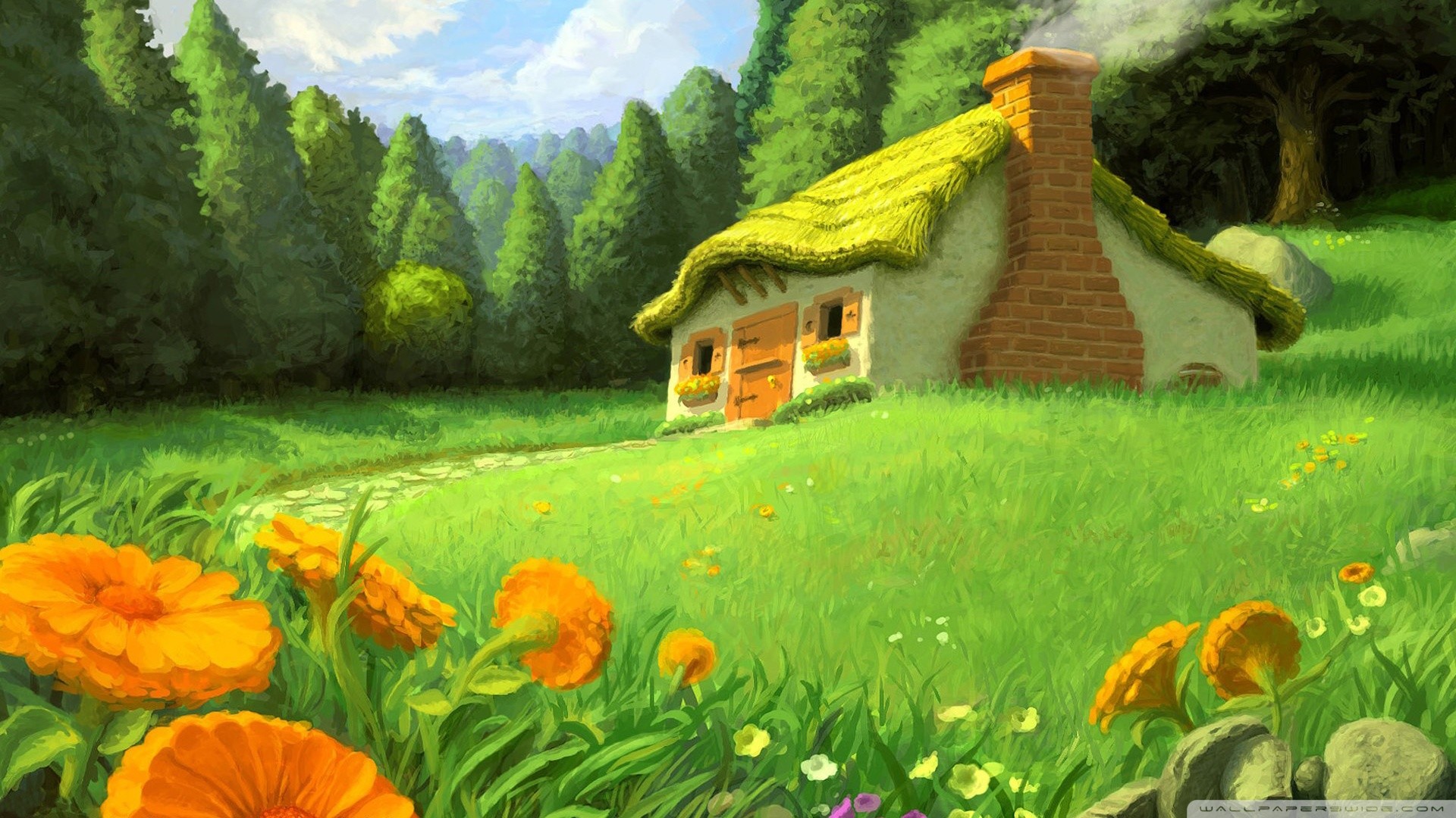 1920x1080 Fantasy Landscape Full HD Desktop Wallpaper.